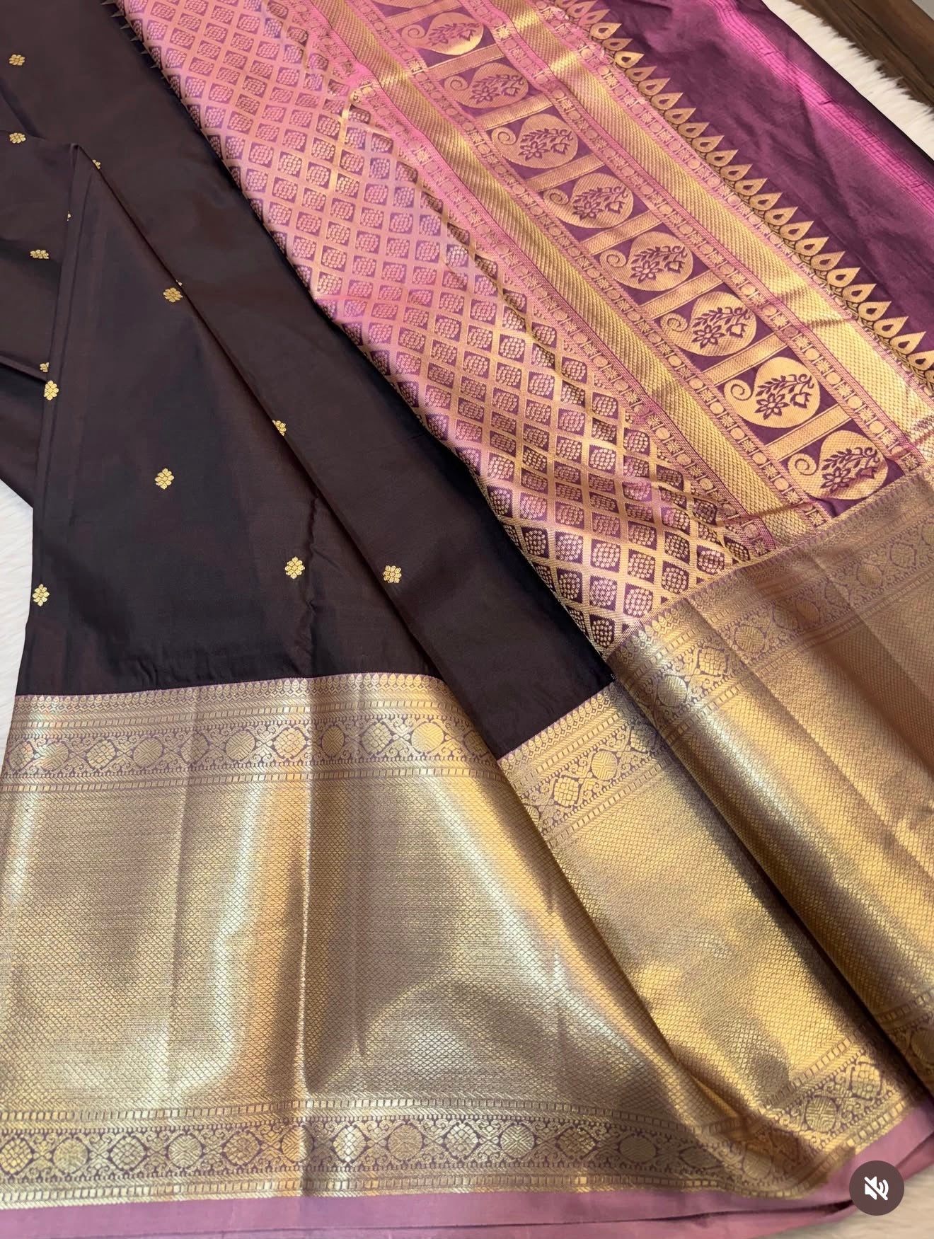 PREMIUM SEMI KANCHI SILK SAREE - BROWN