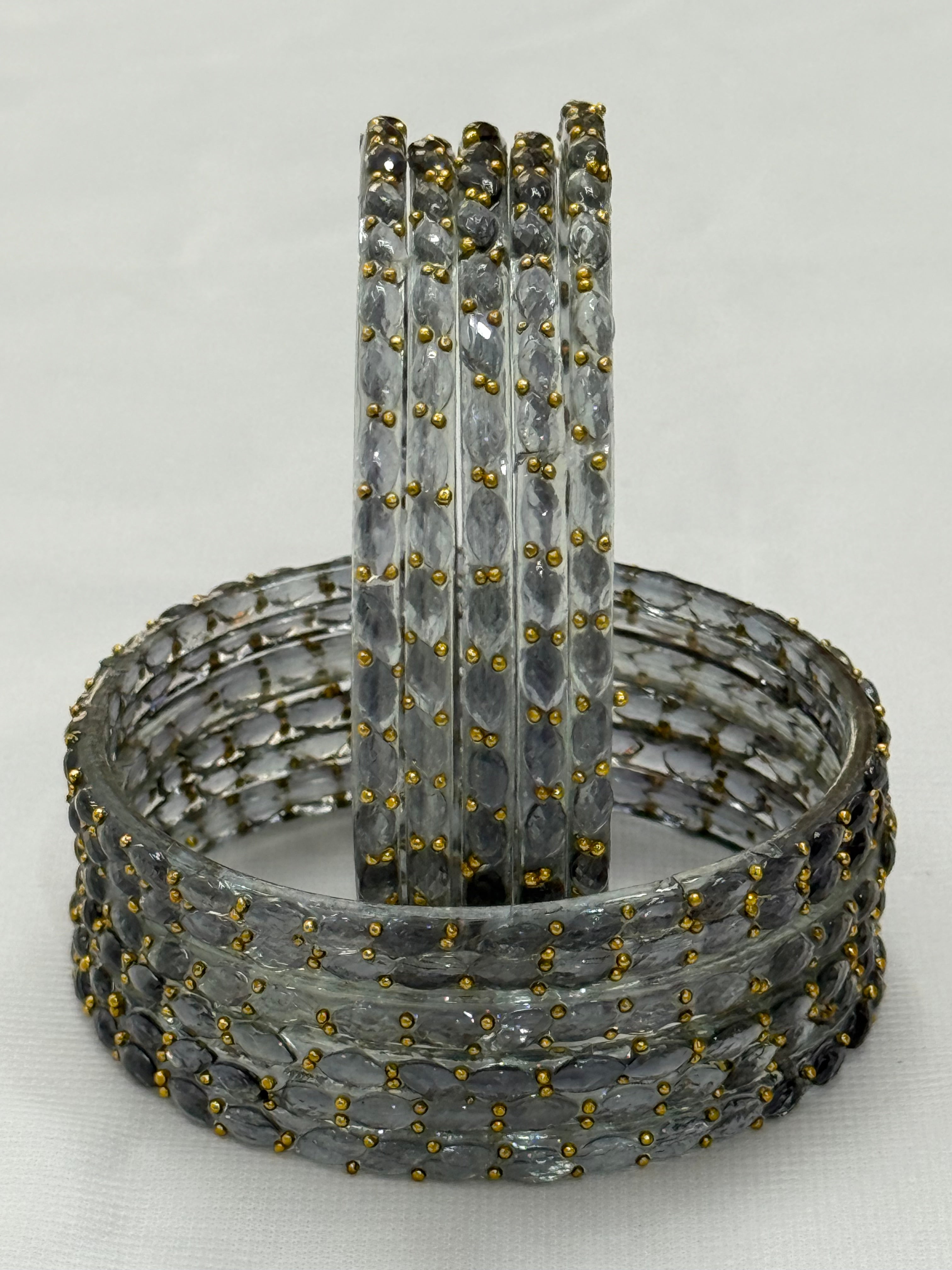 RAINDROP GLASS BANGLES PACK OF 12