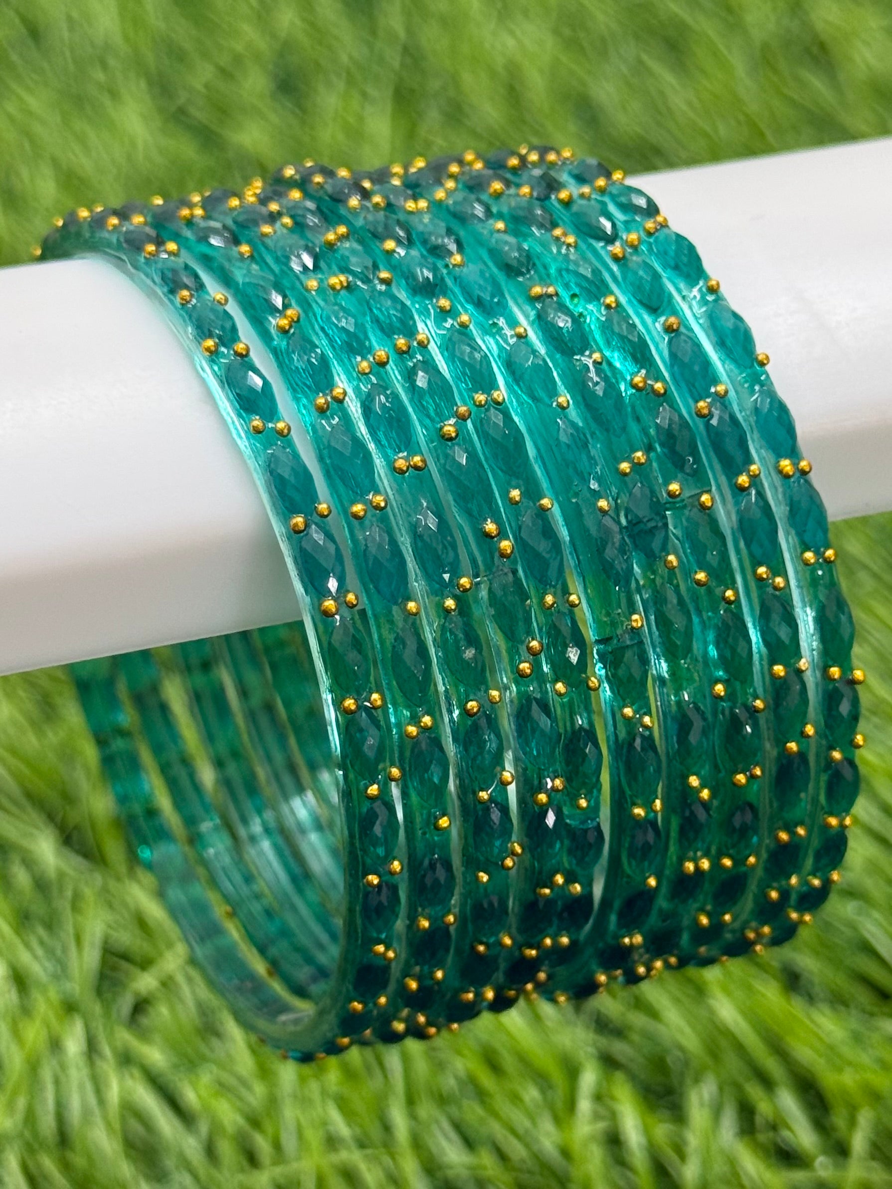 RAINDROP GLASS BANGLES PACK OF 12