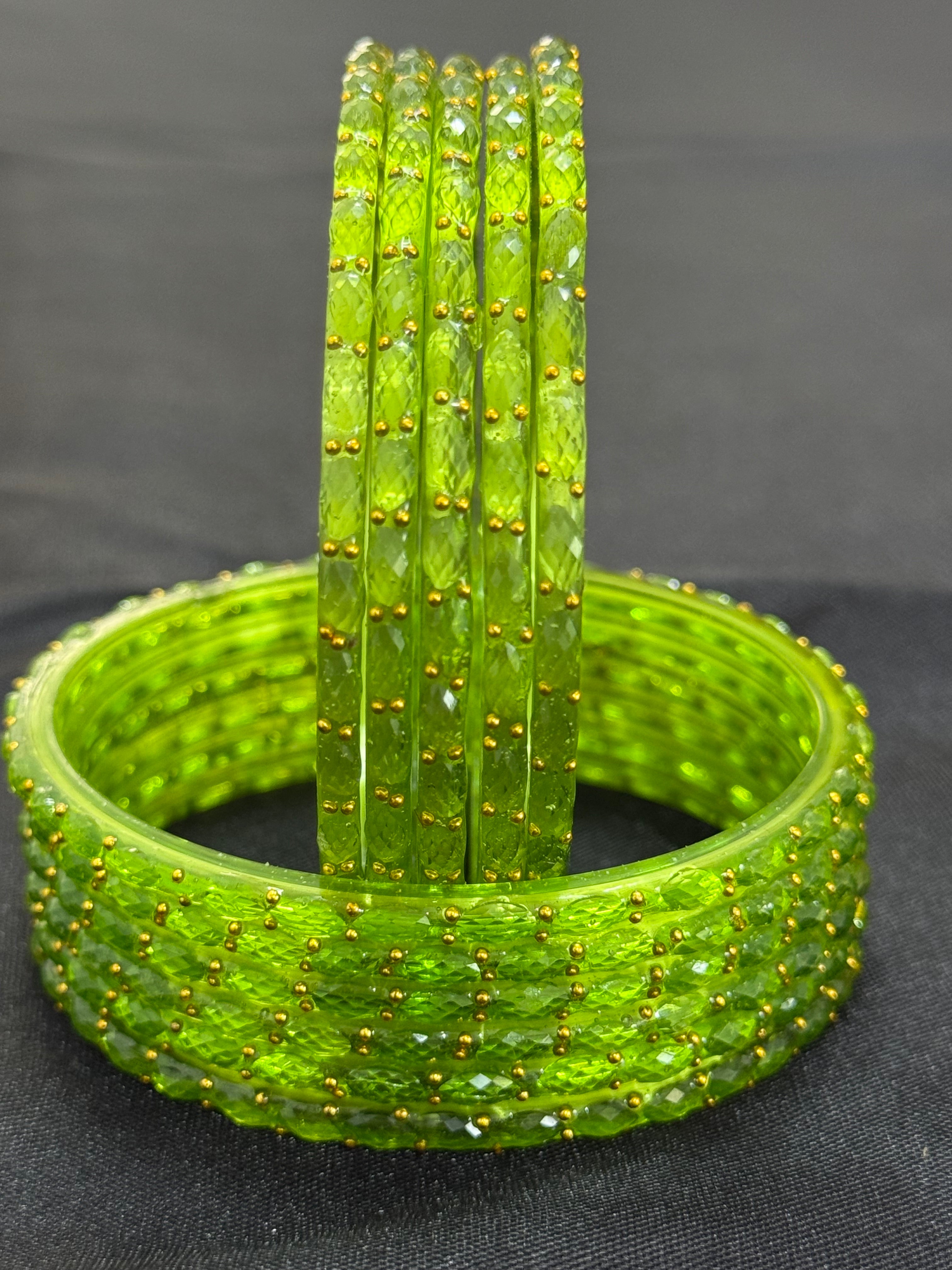 RAINDROP GLASS BANGLES PACK OF 12