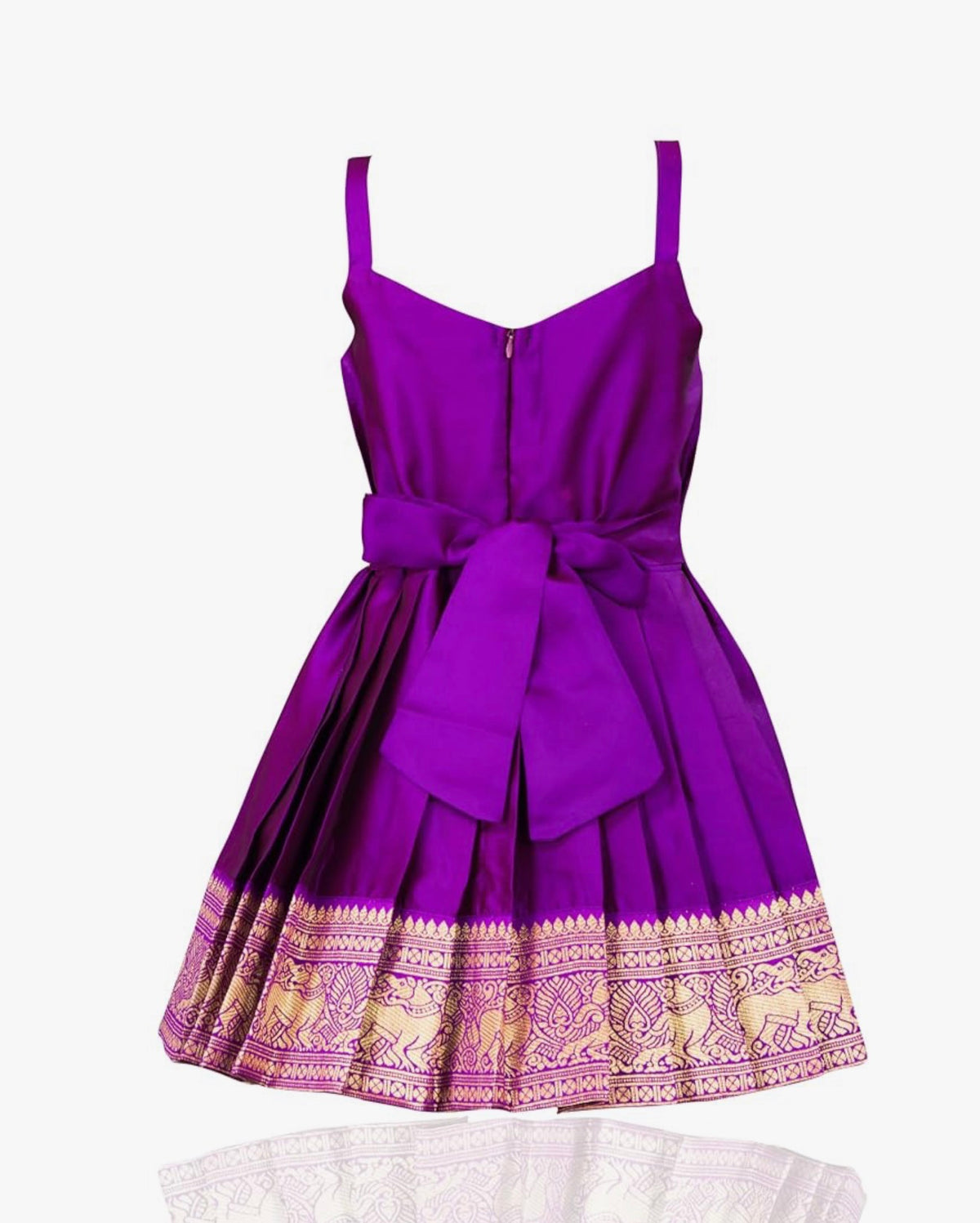 TRADITIONAL PATTU PAVADAI TAPETA SILK FROCK DRESS - PURPLE