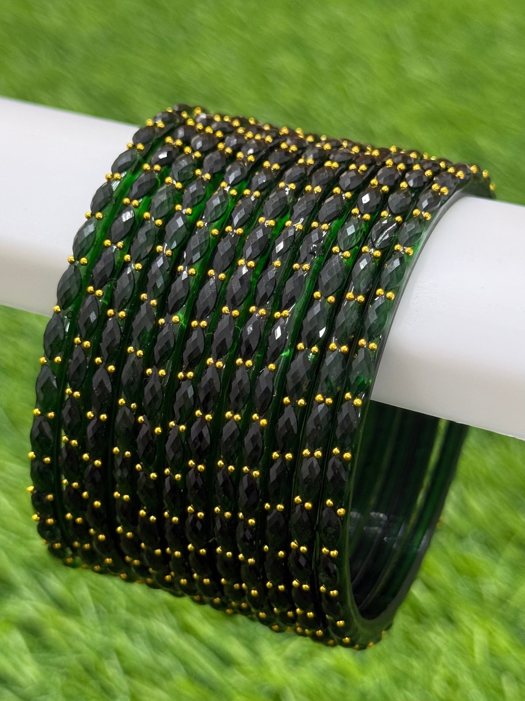RAINDROP GLASS BANGLES PACK OF 12