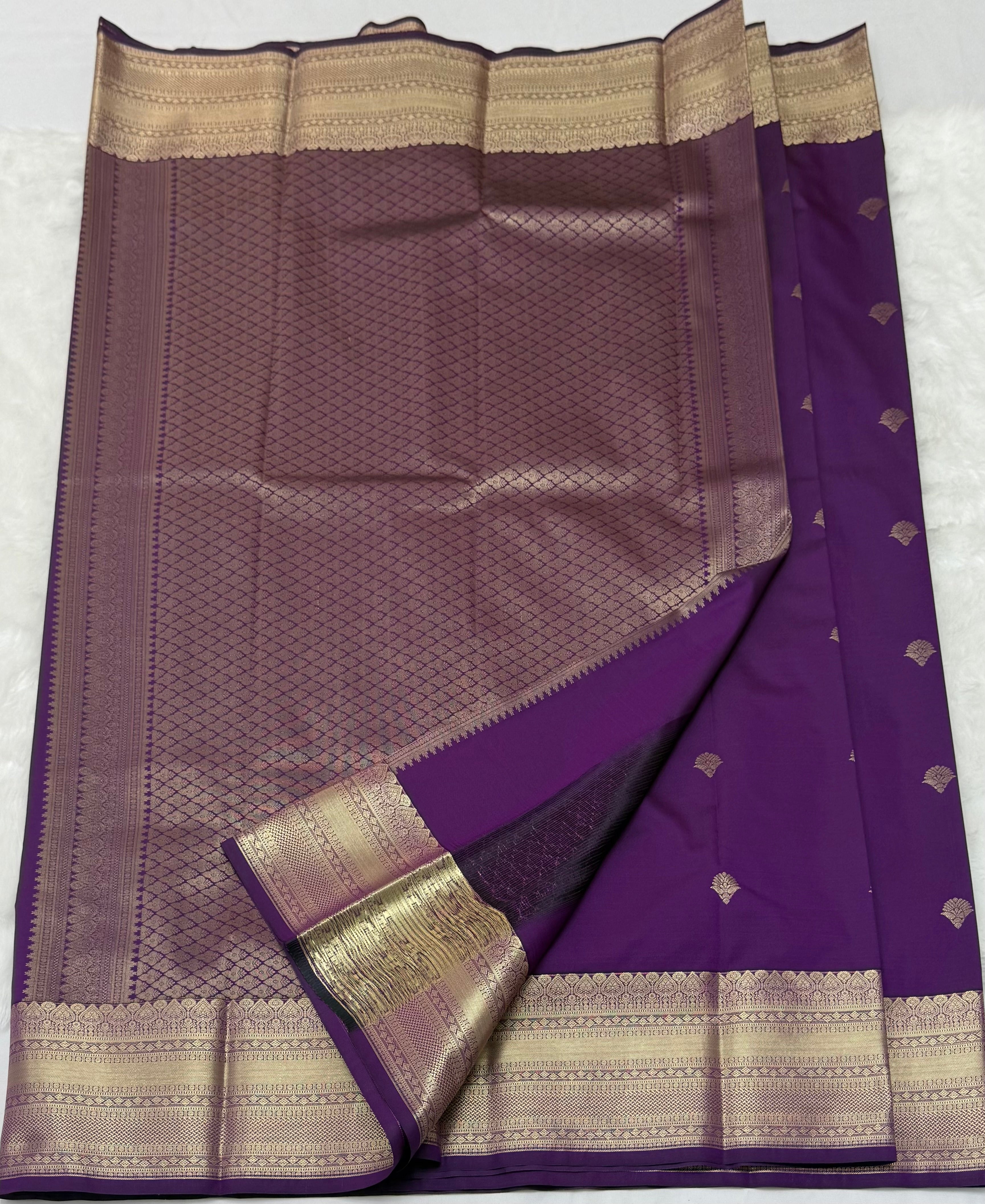 PREMIUM SEMI KANCHI SILK SAREE - VIOLET