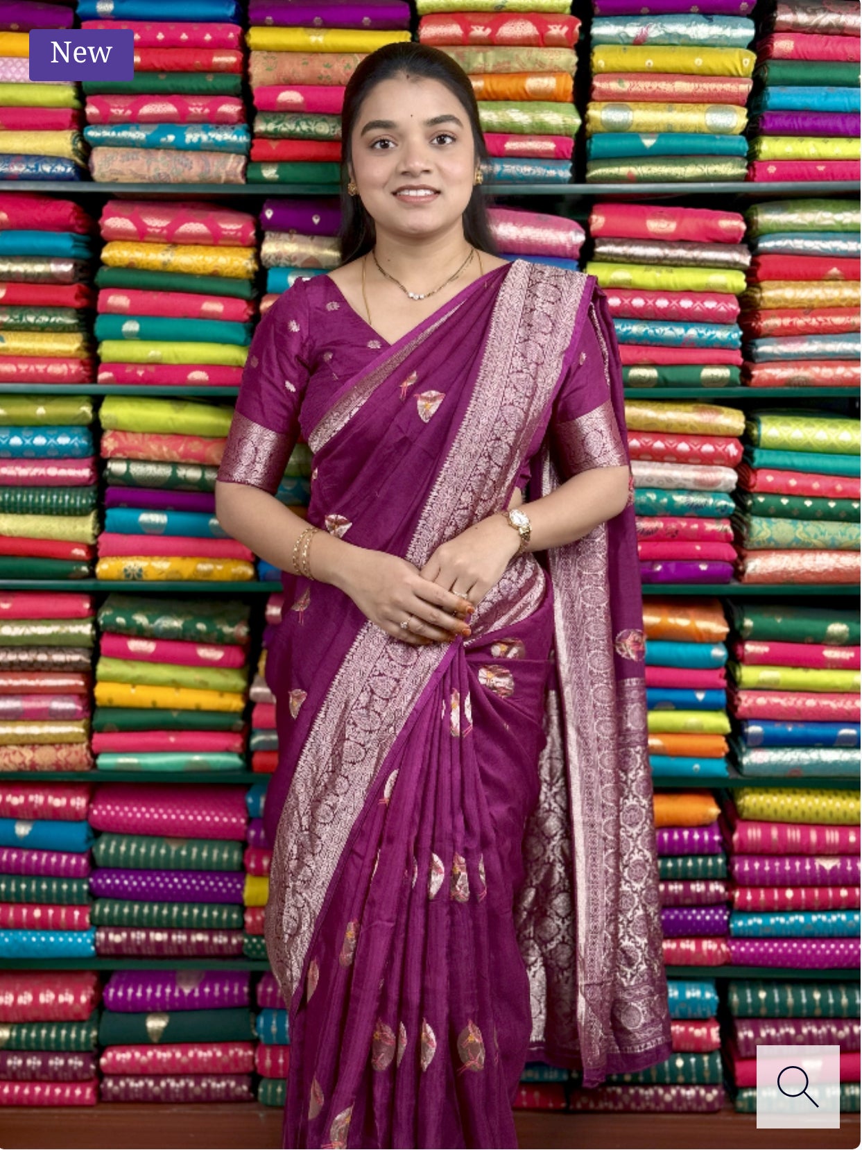 MASHRU SILK MEENA BUTTI DARK MAGENTA SAREE