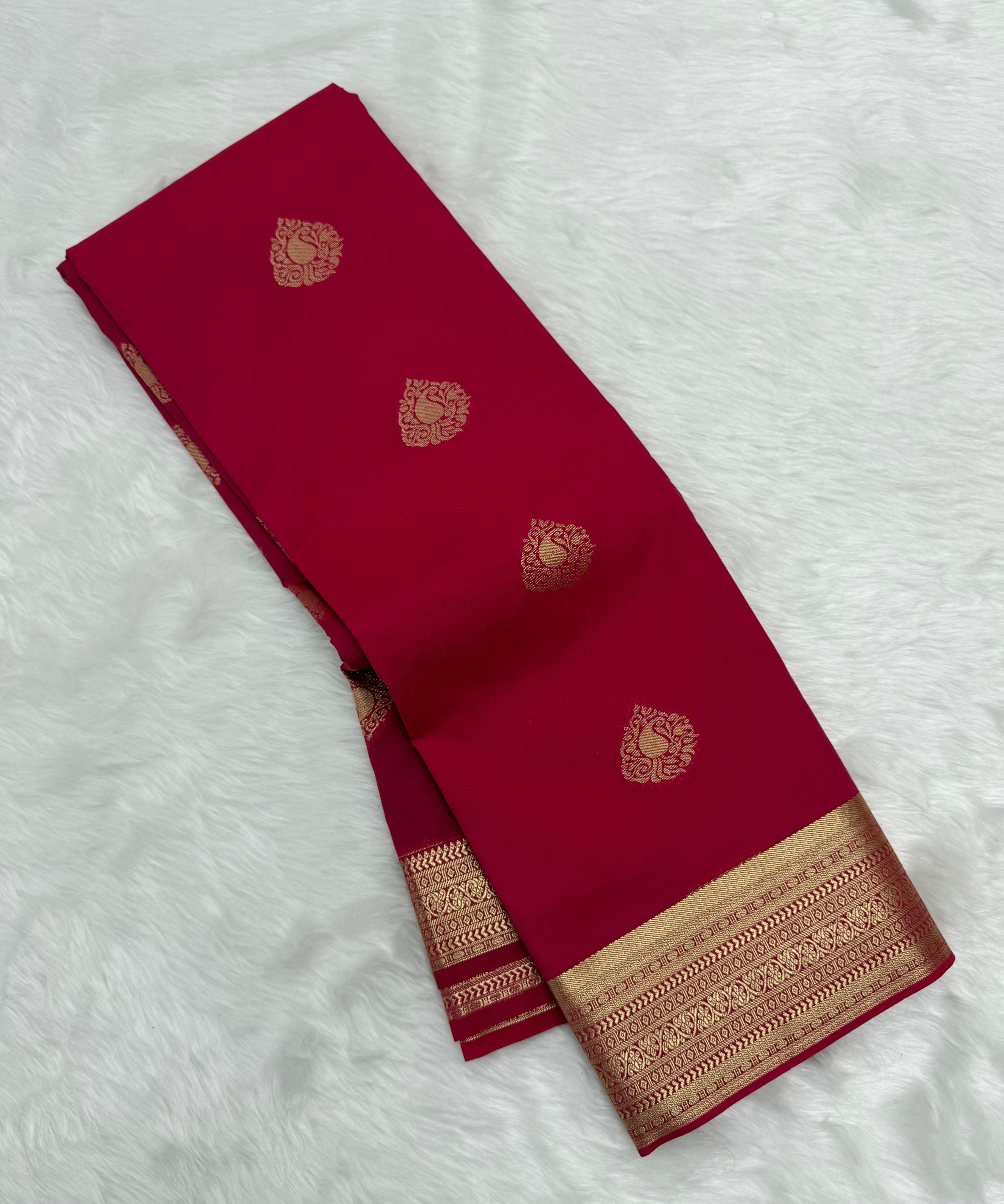PREMIUM SEMI KANCHI SILK SAREE - MAGENTA
