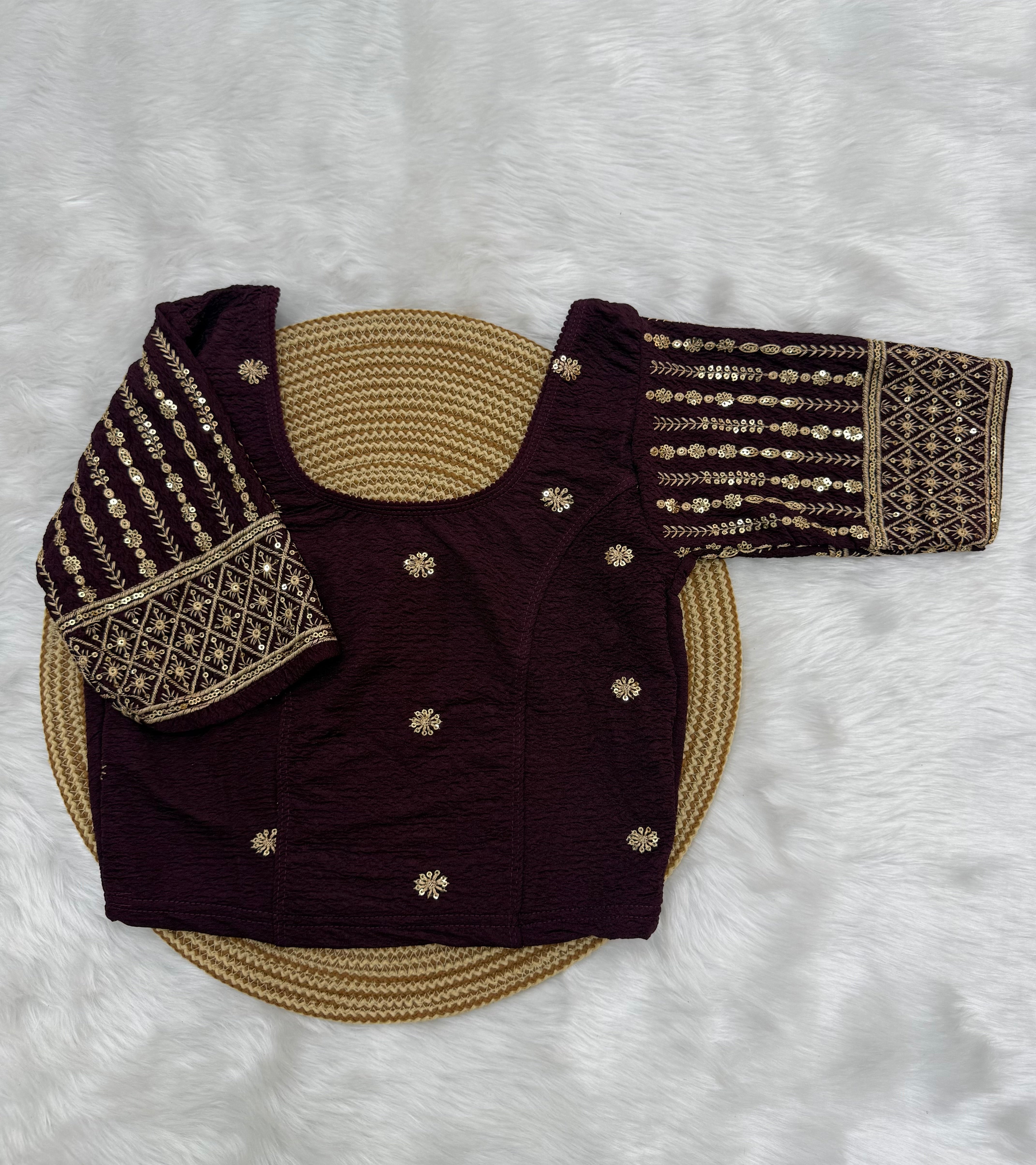 DESIGNER STRETCHABLE BLOUSE - BURGUNDY