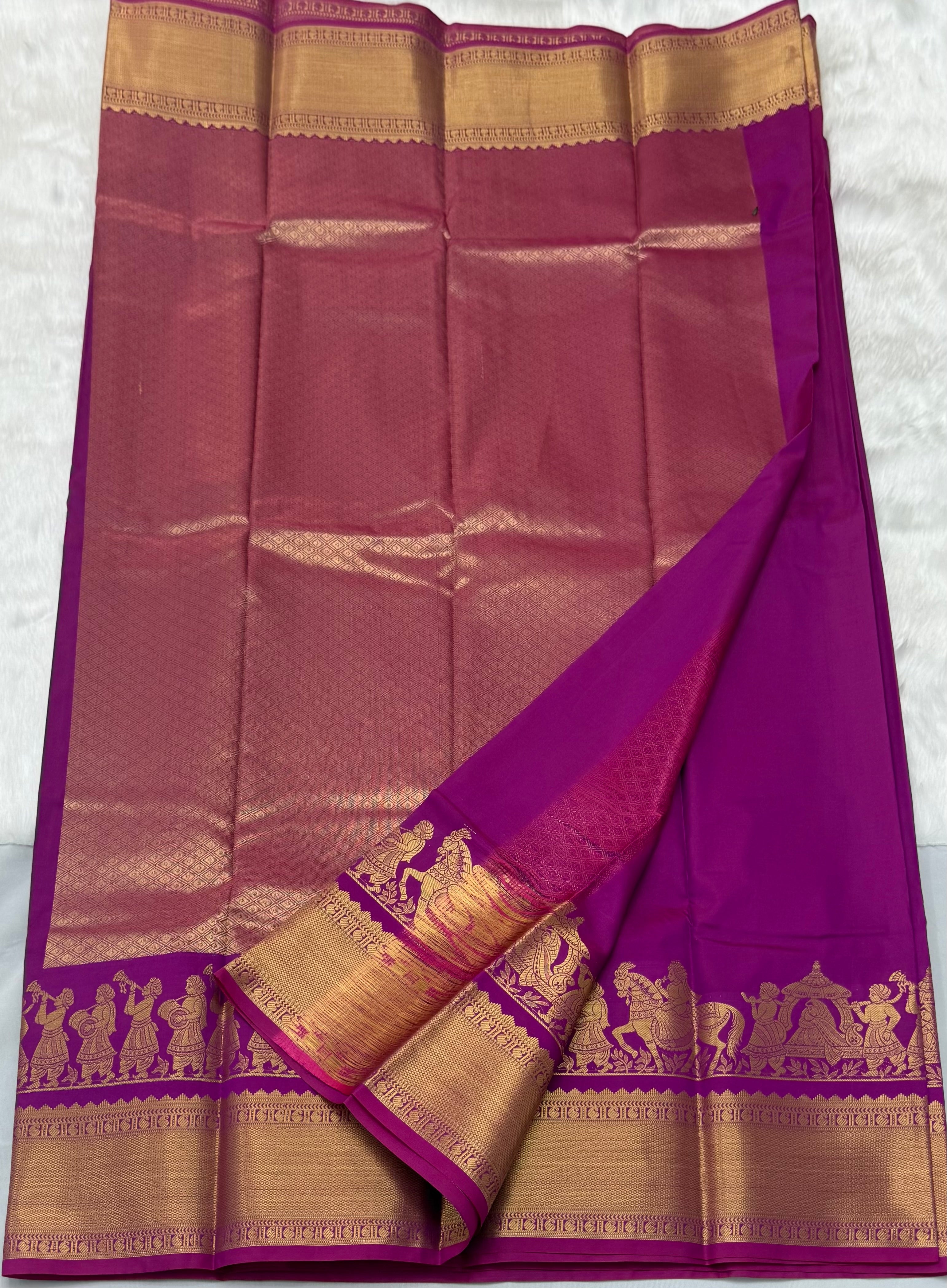 TRENDING PALLAKU DESIGN SOFT SILK SAREE - VIOLET