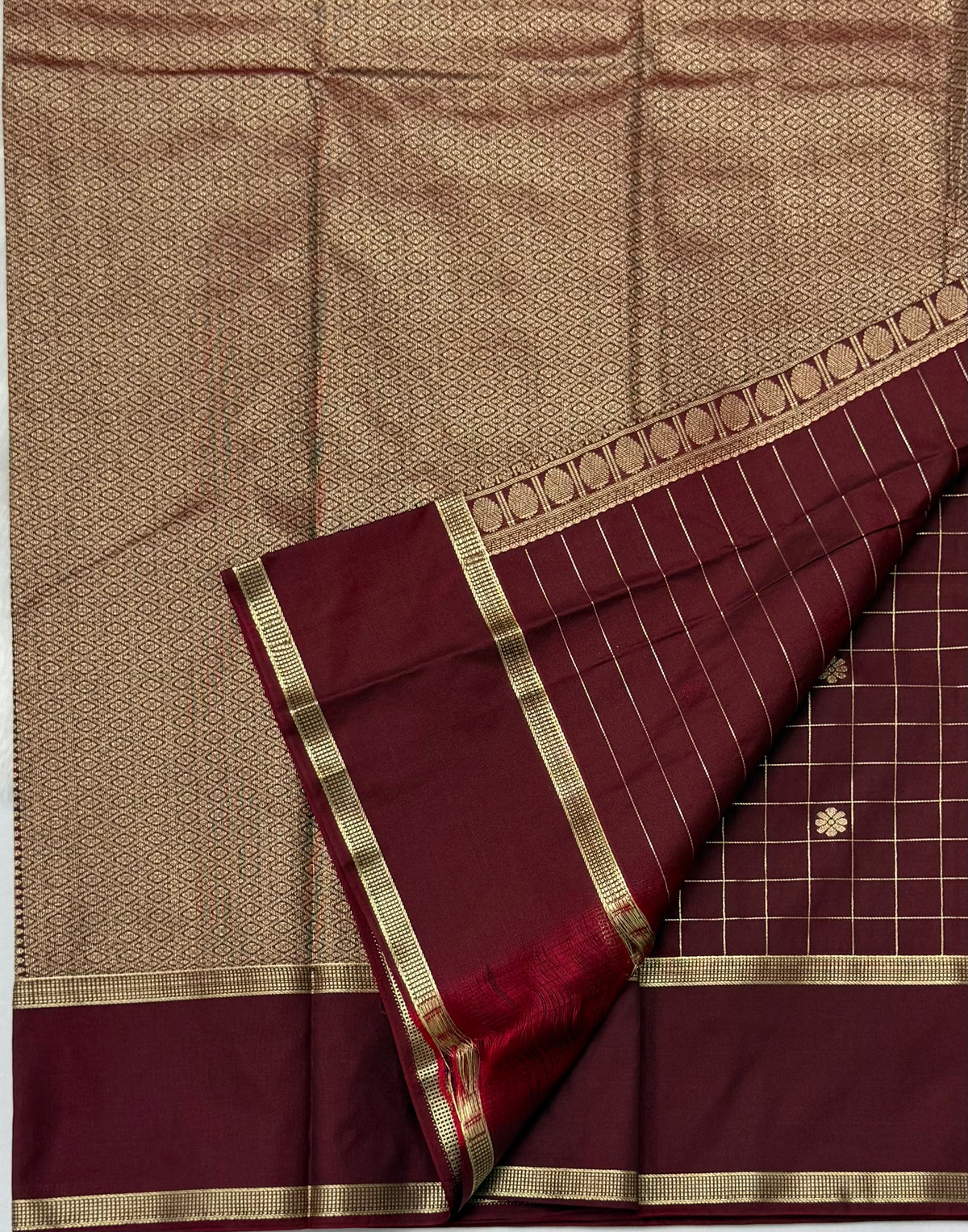 PREMIUM SEMI KANCHI SILK SAREE - MAROON