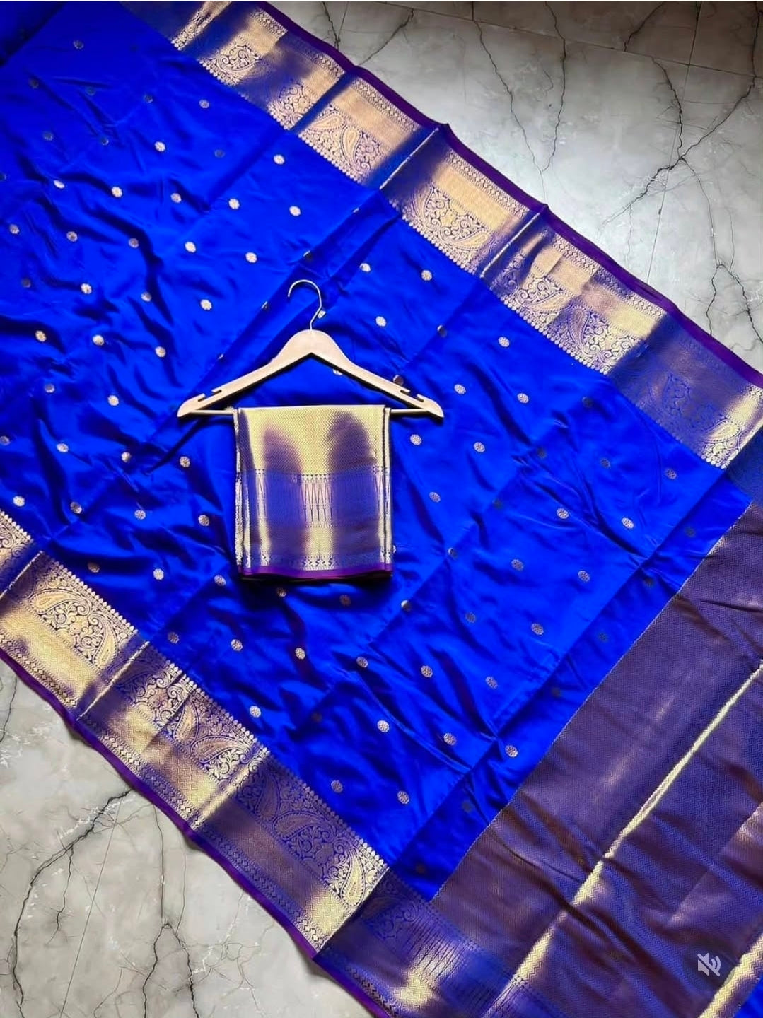 PREMIUM KATAN SILK SAREE - ROYAL BLUE