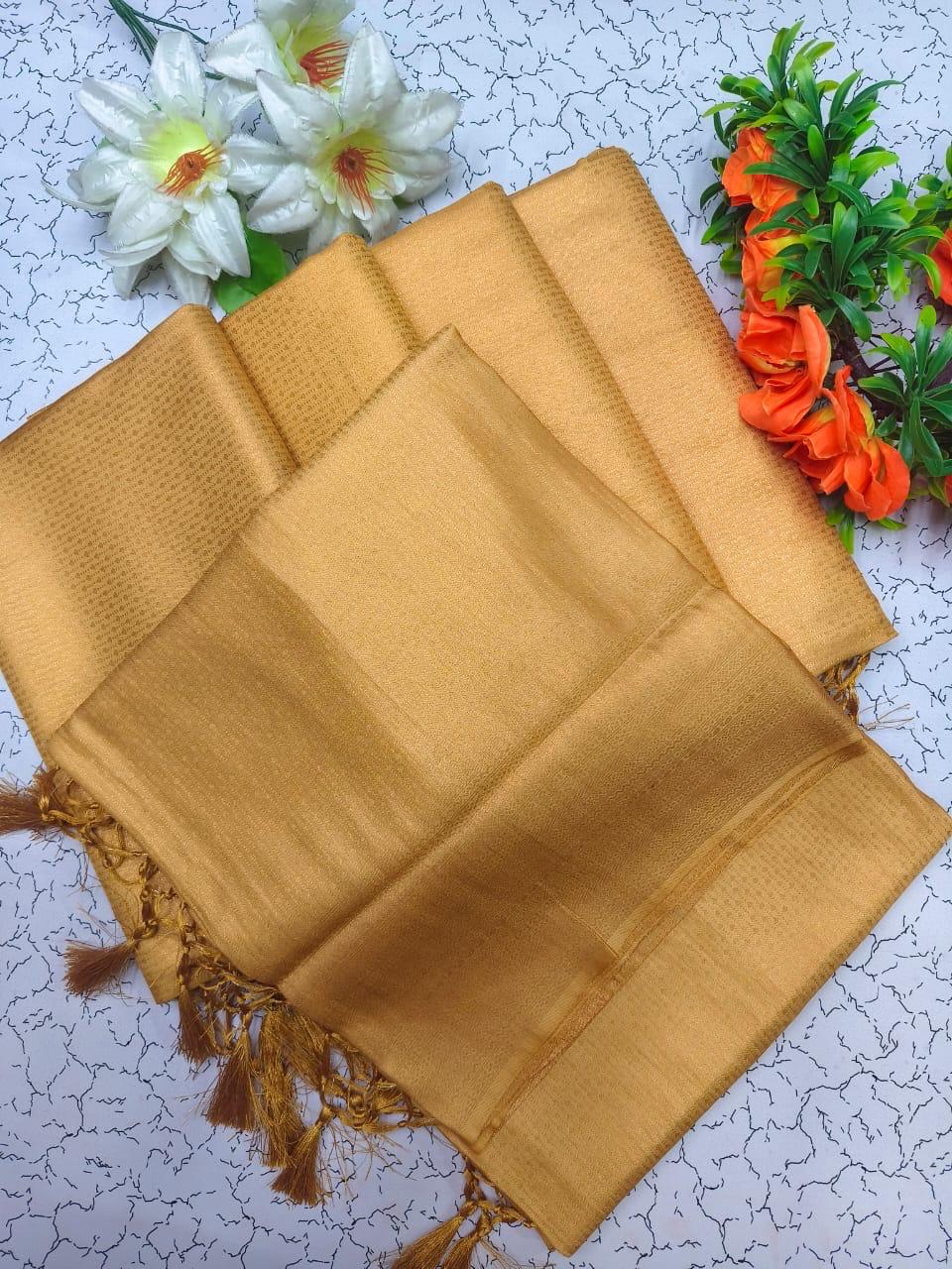 PREMIUM KUBERA PATTU SILK SAREE - GOLDEN YELLOW