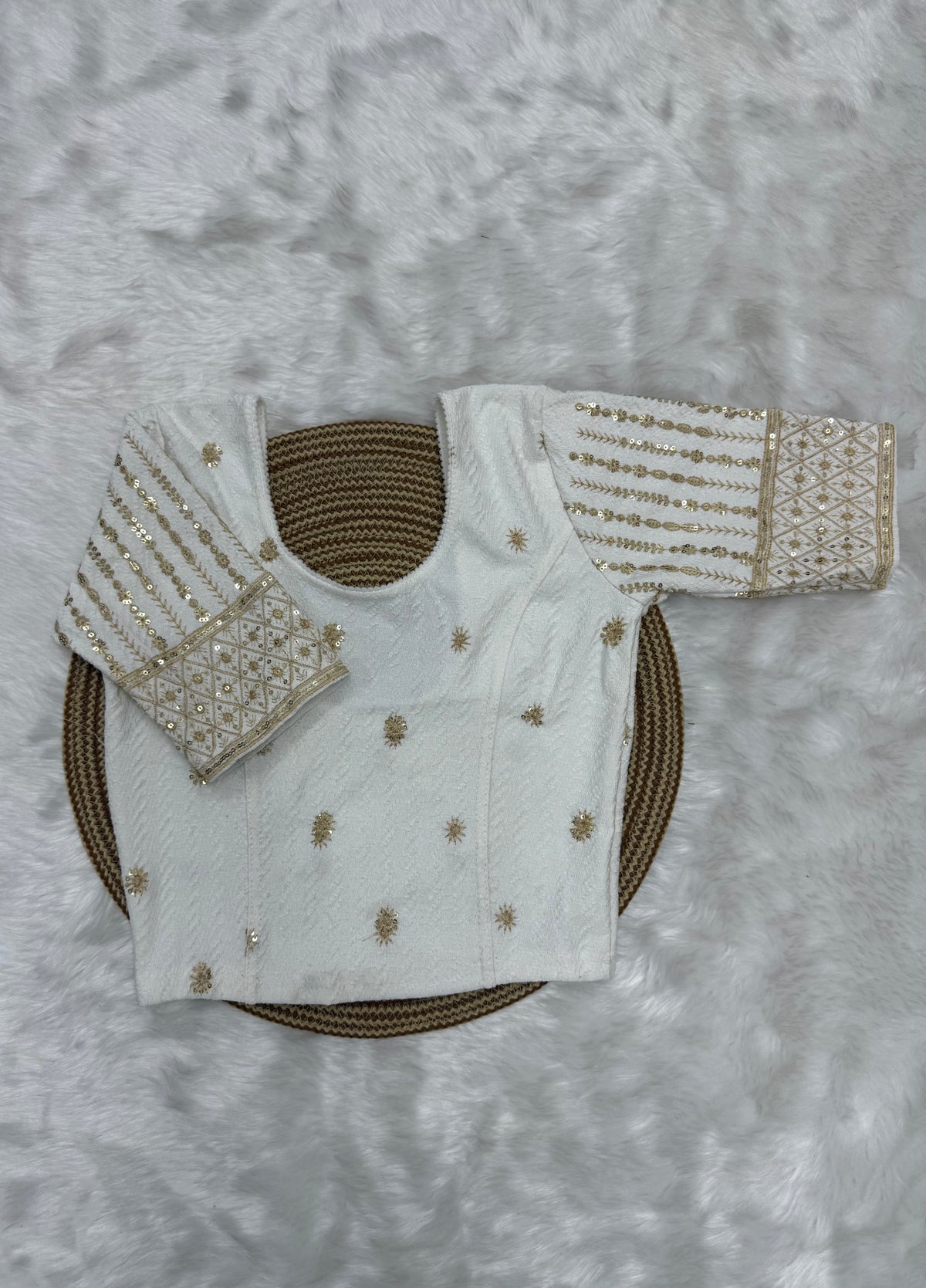 DESIGNER STRETCHABLE BLOUSE - OFFWHITE