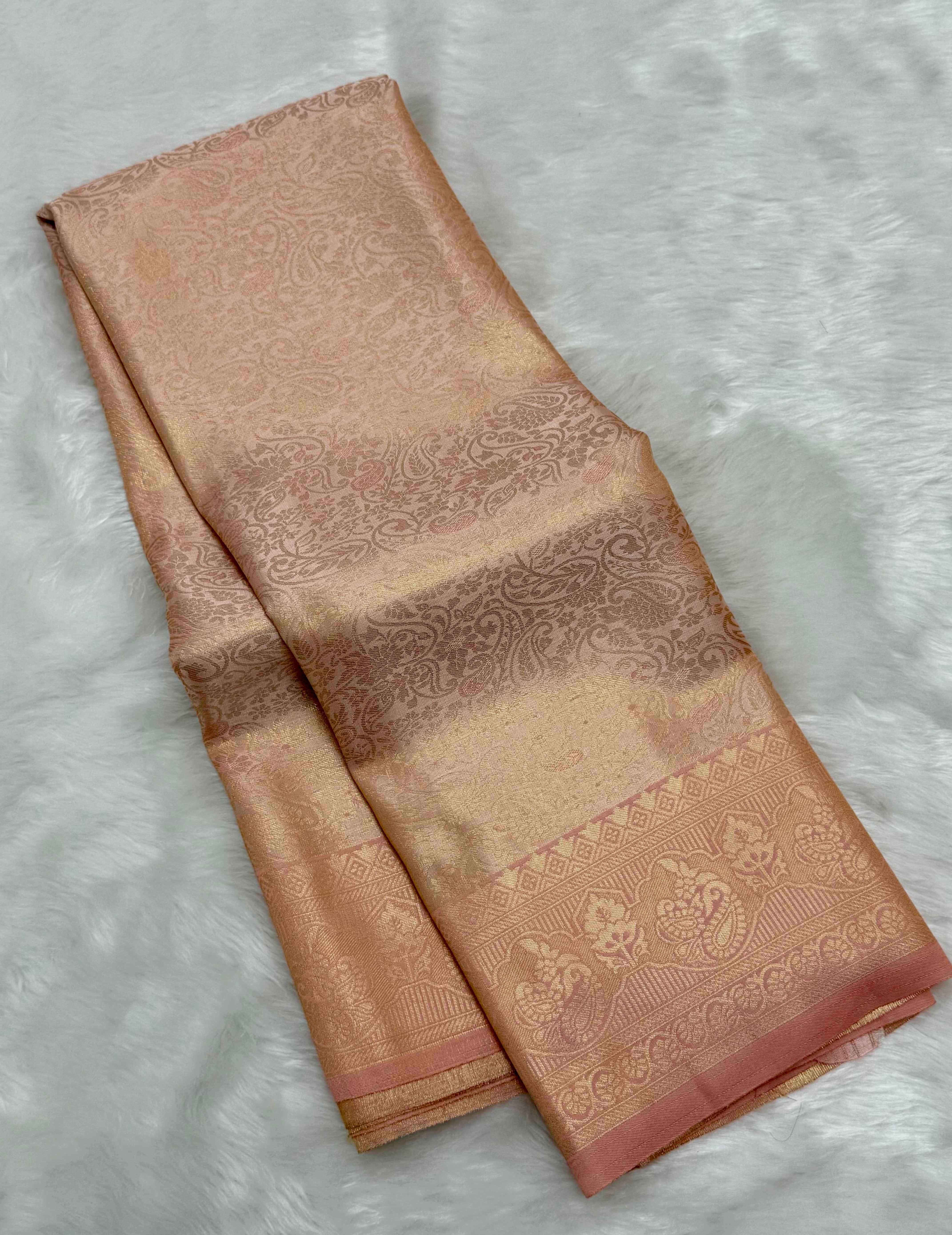 PREMIUM SEMI KANCHI SILK SAREE - BLUSH PINK