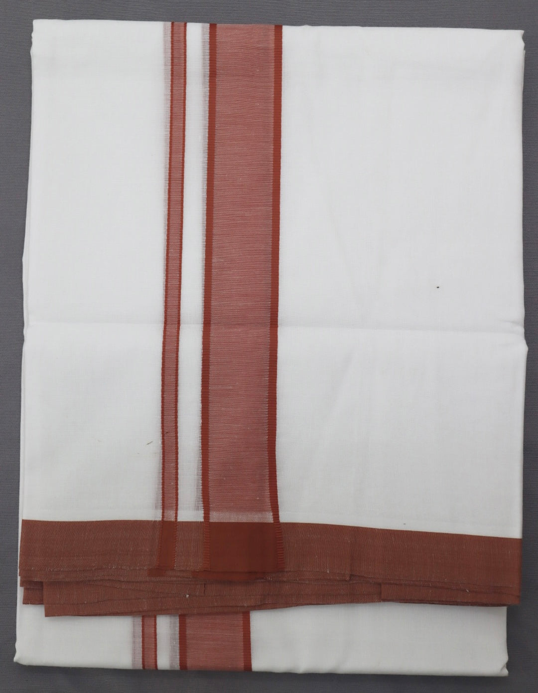 MEN'S DOUBLE DHOTI WHITE WITH FANCY BORDER