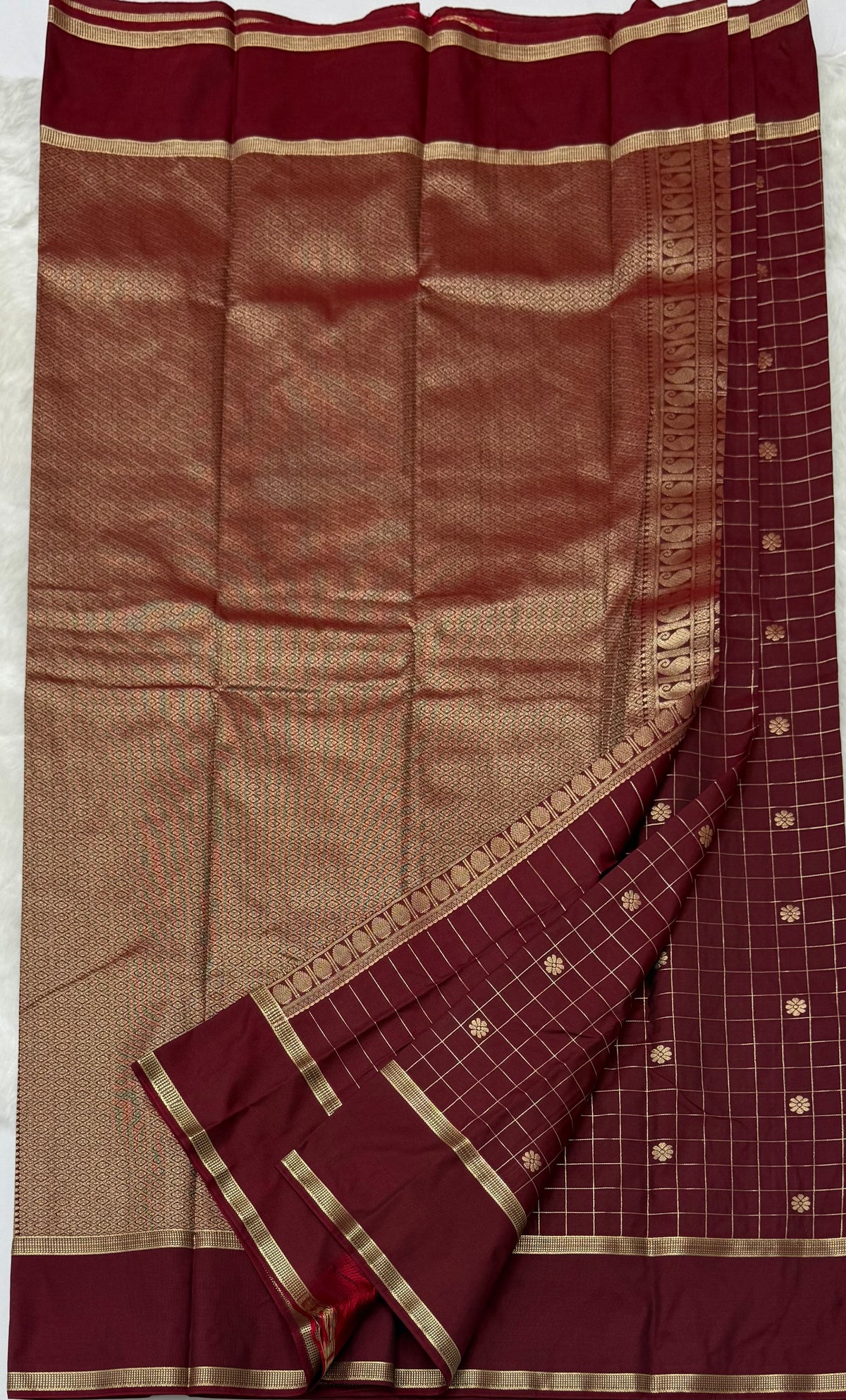 PREMIUM SEMI KANCHI SILK SAREE - MAROON