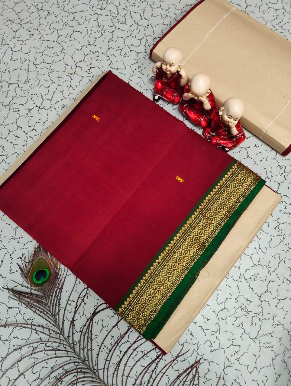 CHETTINADU COTTON SAREES - RED