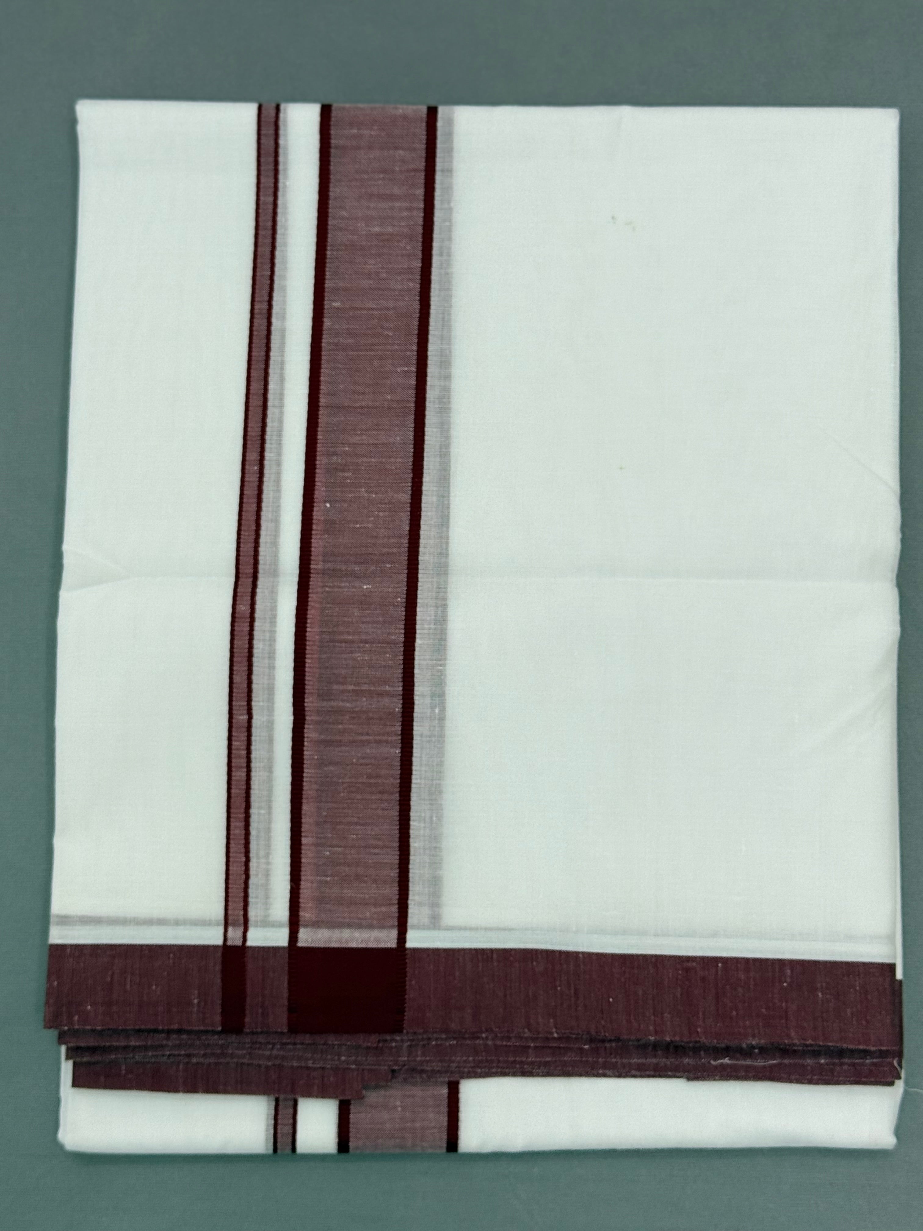 MEN'S DOUBLE DHOTI WHITE WITH FANCY BORDER
