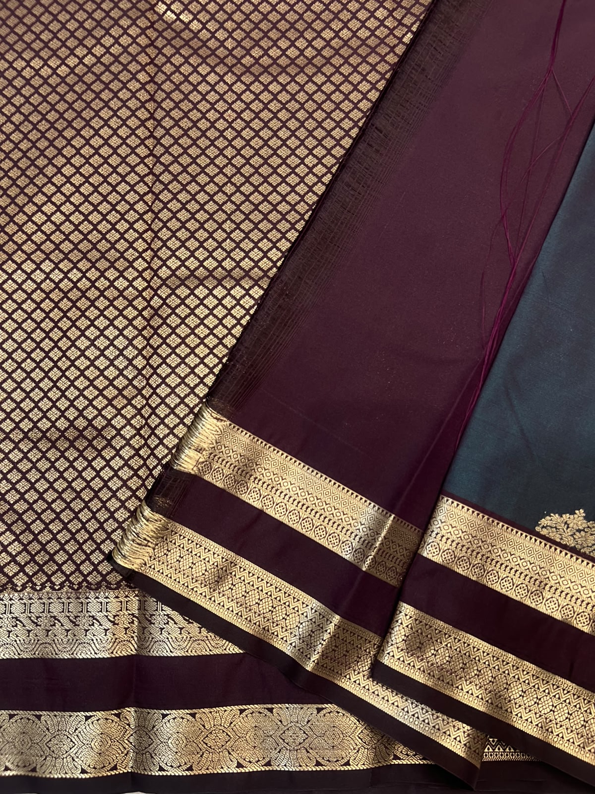 PREMIUM SEMI KANCHI SILK SAREE - PEACOCK GREEN