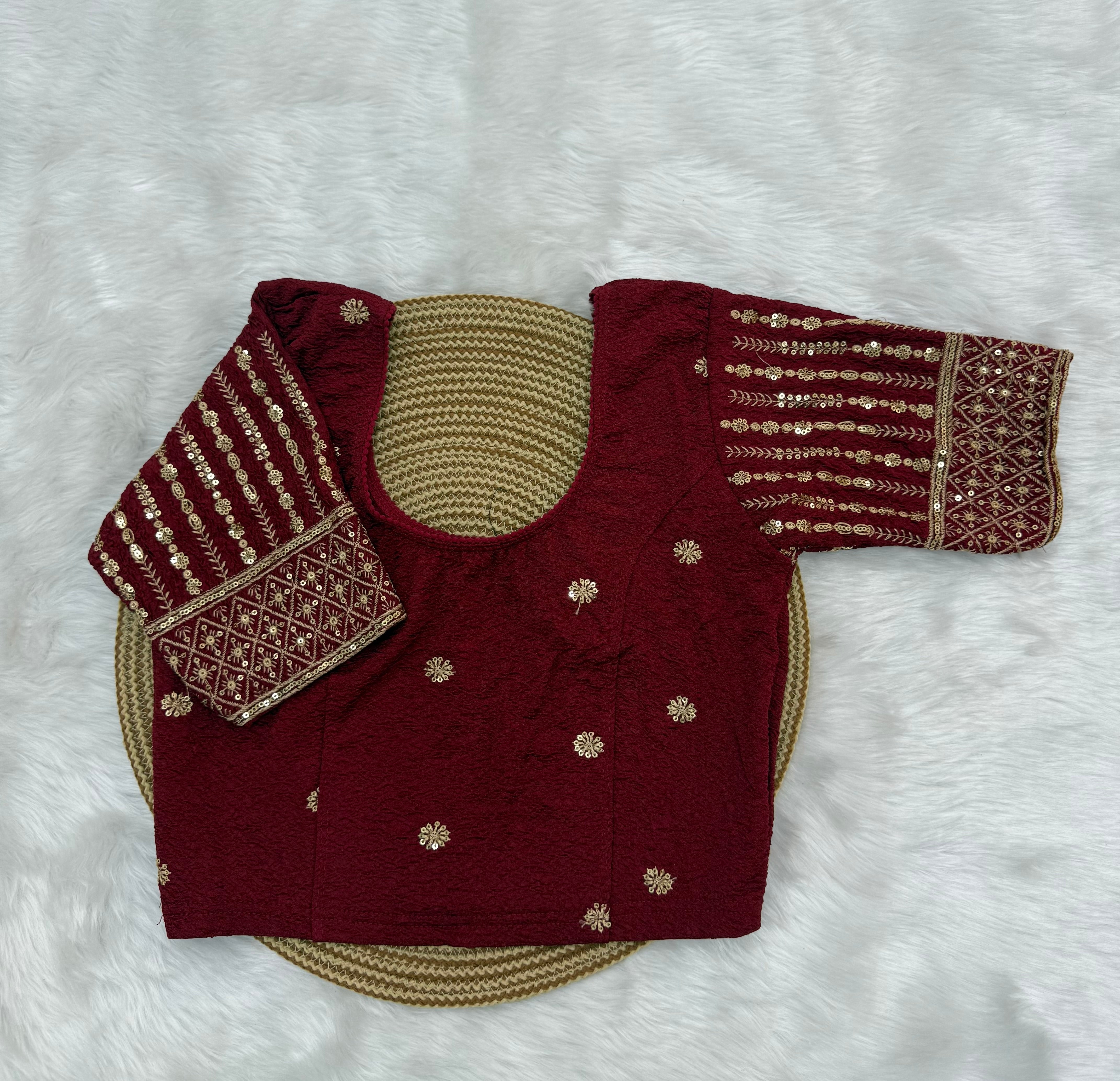 DESIGNER STRETCHABLE BLOUSE - MAROON