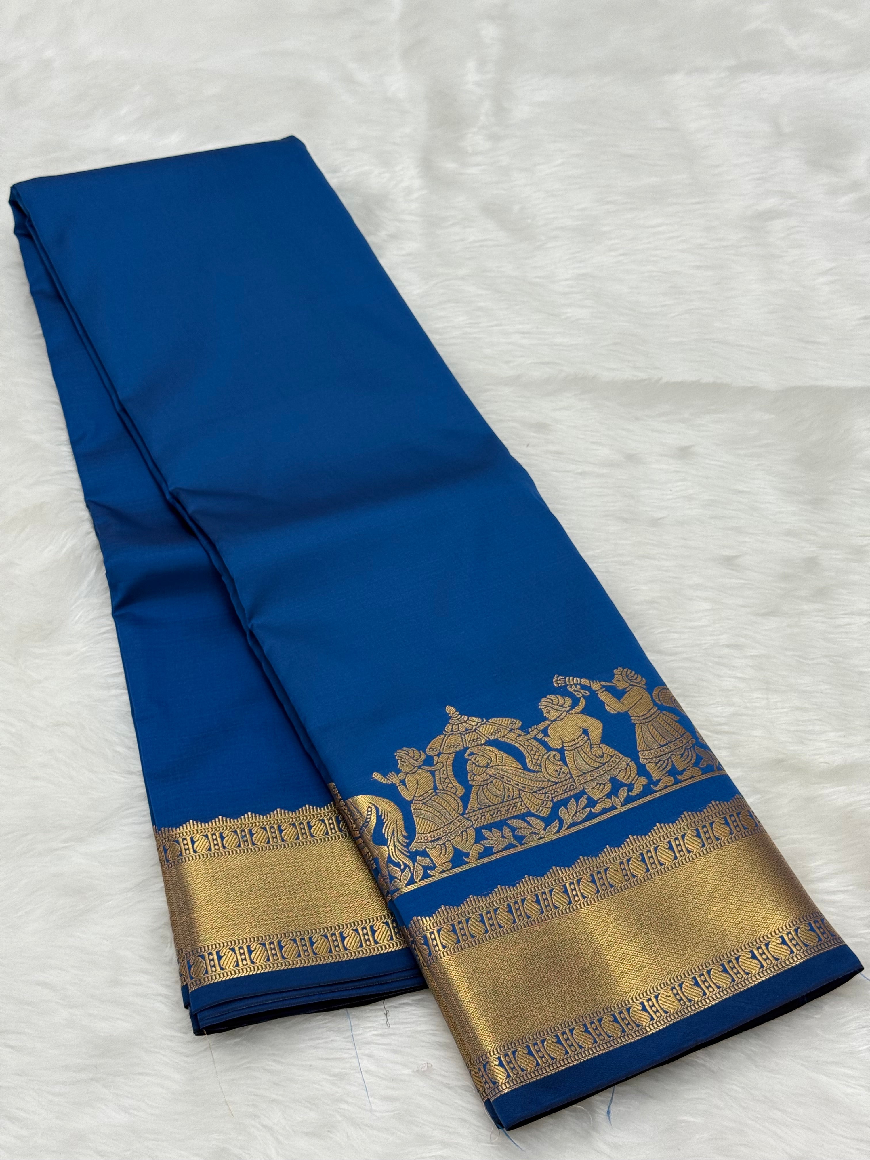 TRENDING PALLAKU DESIGN SOFT SILK SAREE - AZURE BLUE