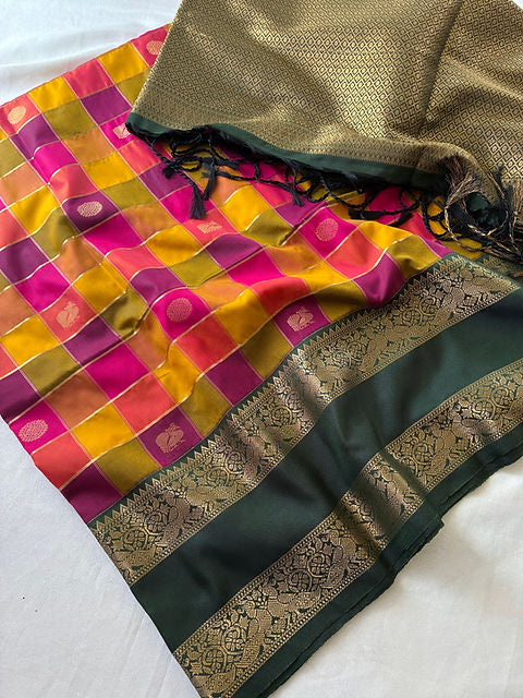 PREMIUM SAMPANGI PINK GREEN PAALUM PAZHAMUM SAREE
