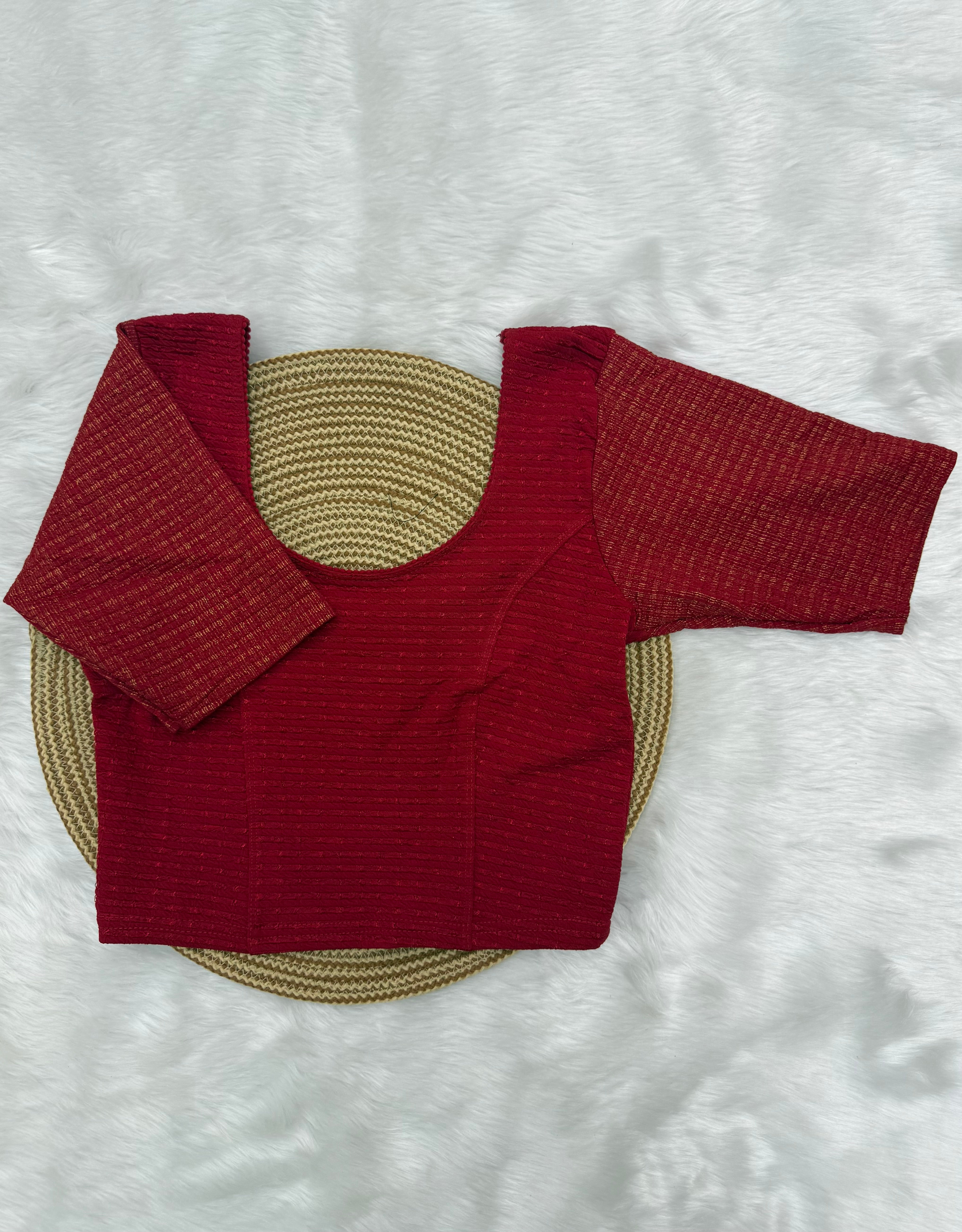 DESIGNER STRETCHABLE BLOUSE - RED