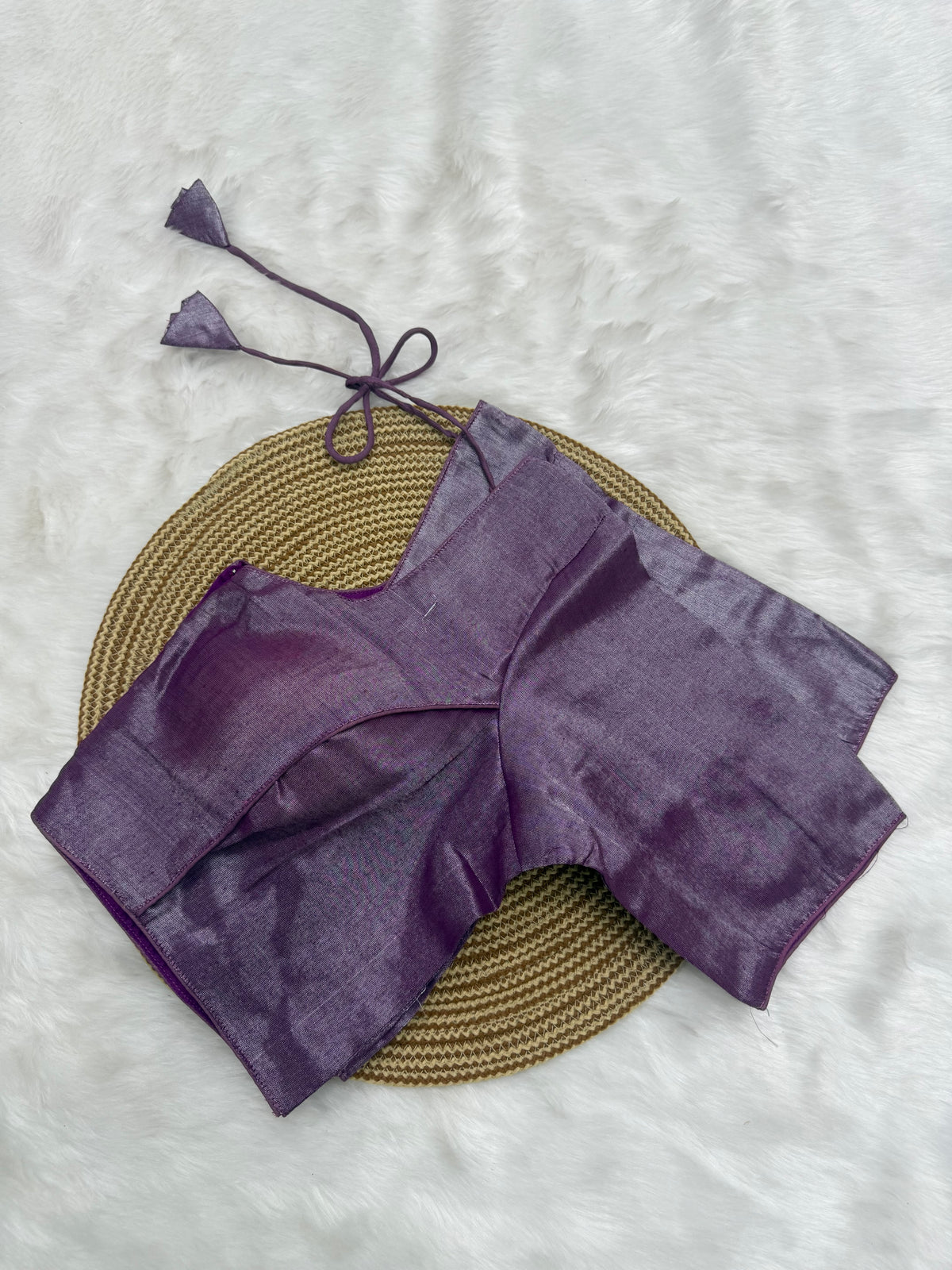 PLAIN TISSUE READY TO WEAR SAREE BLOUSE - VAADAMALLI
