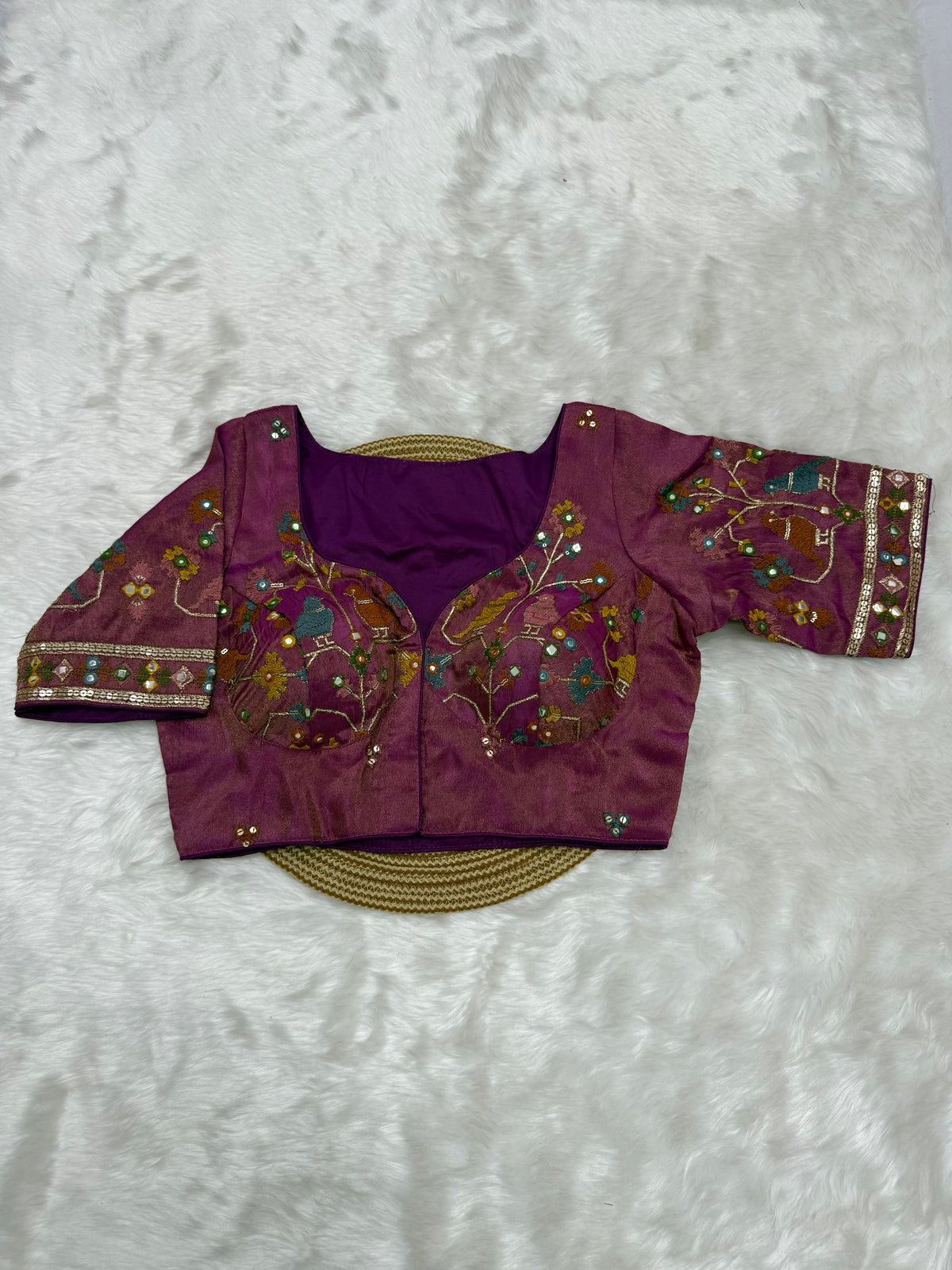 BRIDAL AARI WORK READY TO WEAR SAREE BLOUSE - VAADAMALLI