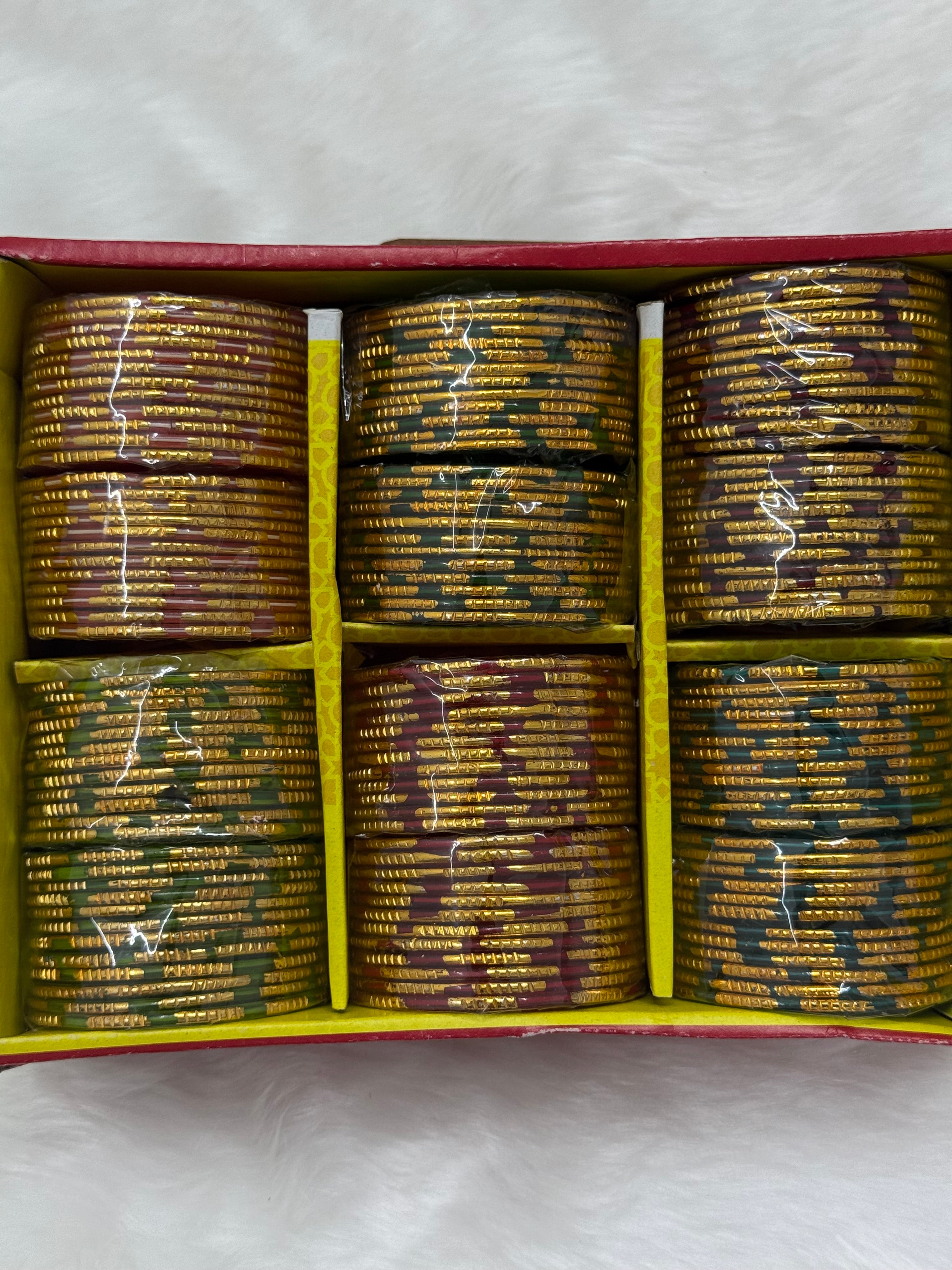 TRADITIONAL BABY SHOWER GLASS BANGLES - MULTI COLOUR MIX (BOX OF 144 PCS)