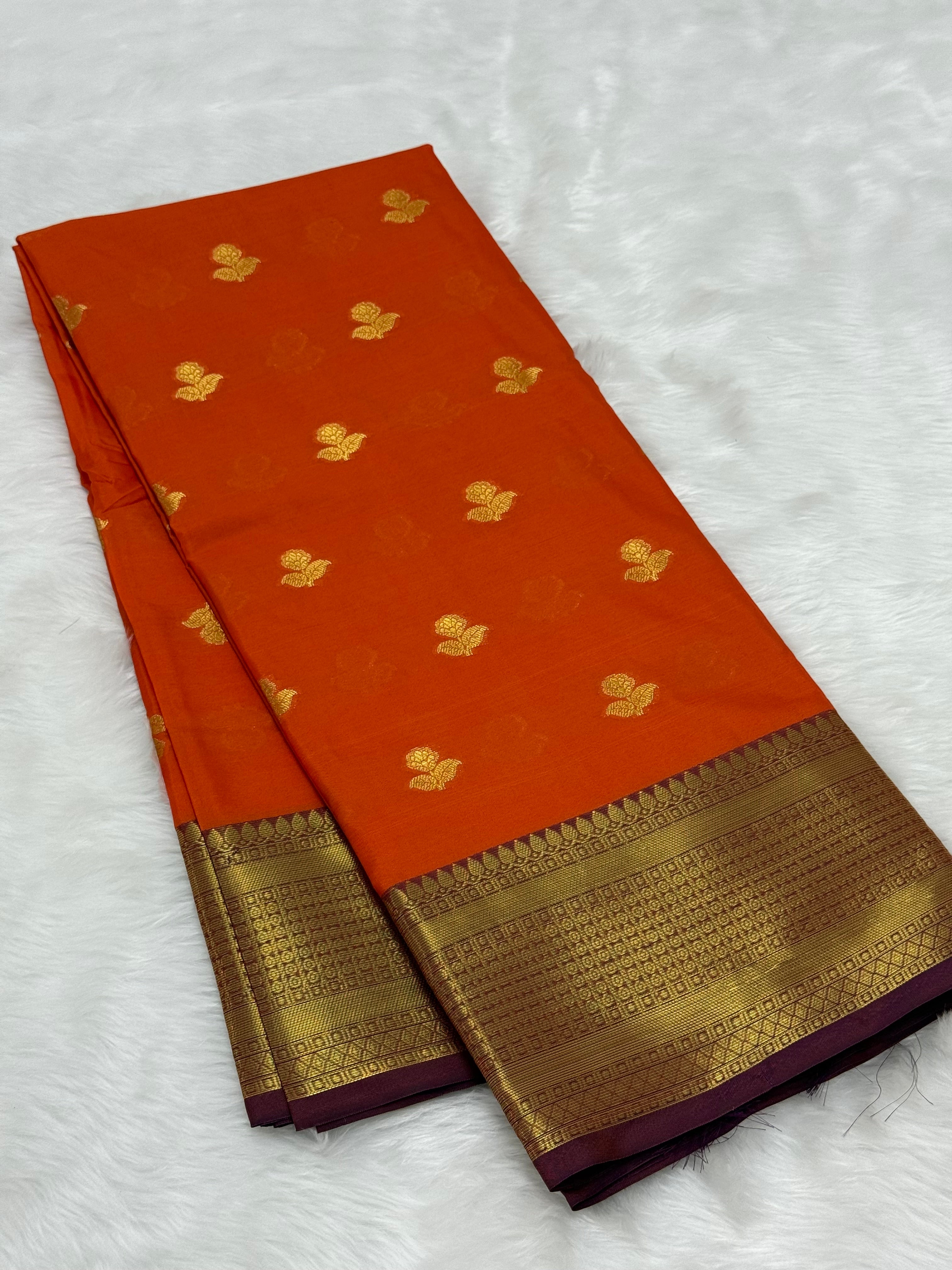 TRENDING BANARASI SILK SAREE - RUST ORANGE