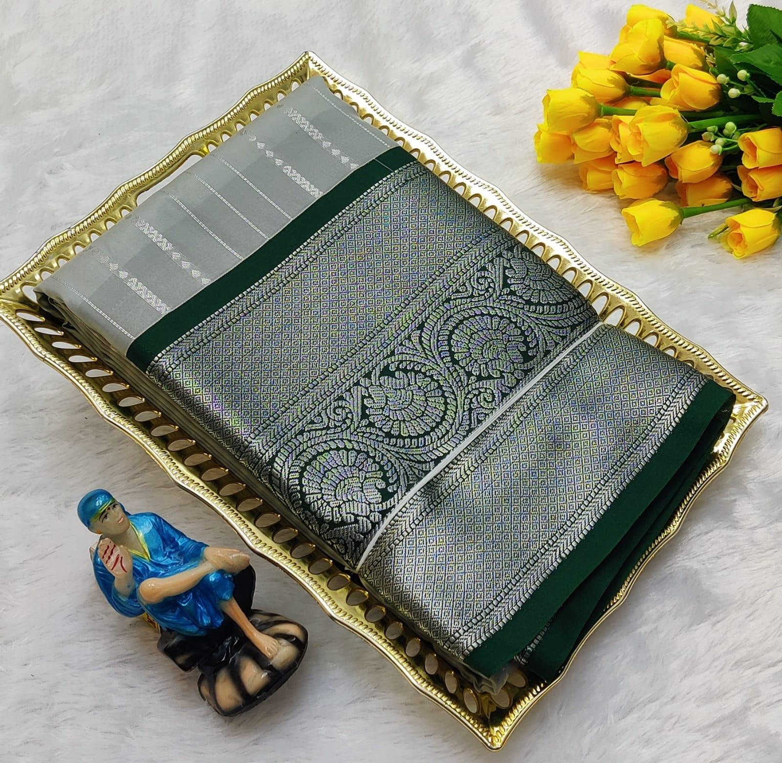 PREMIUM KORVAI SOFT SILK SAREE - ROYAL GREY