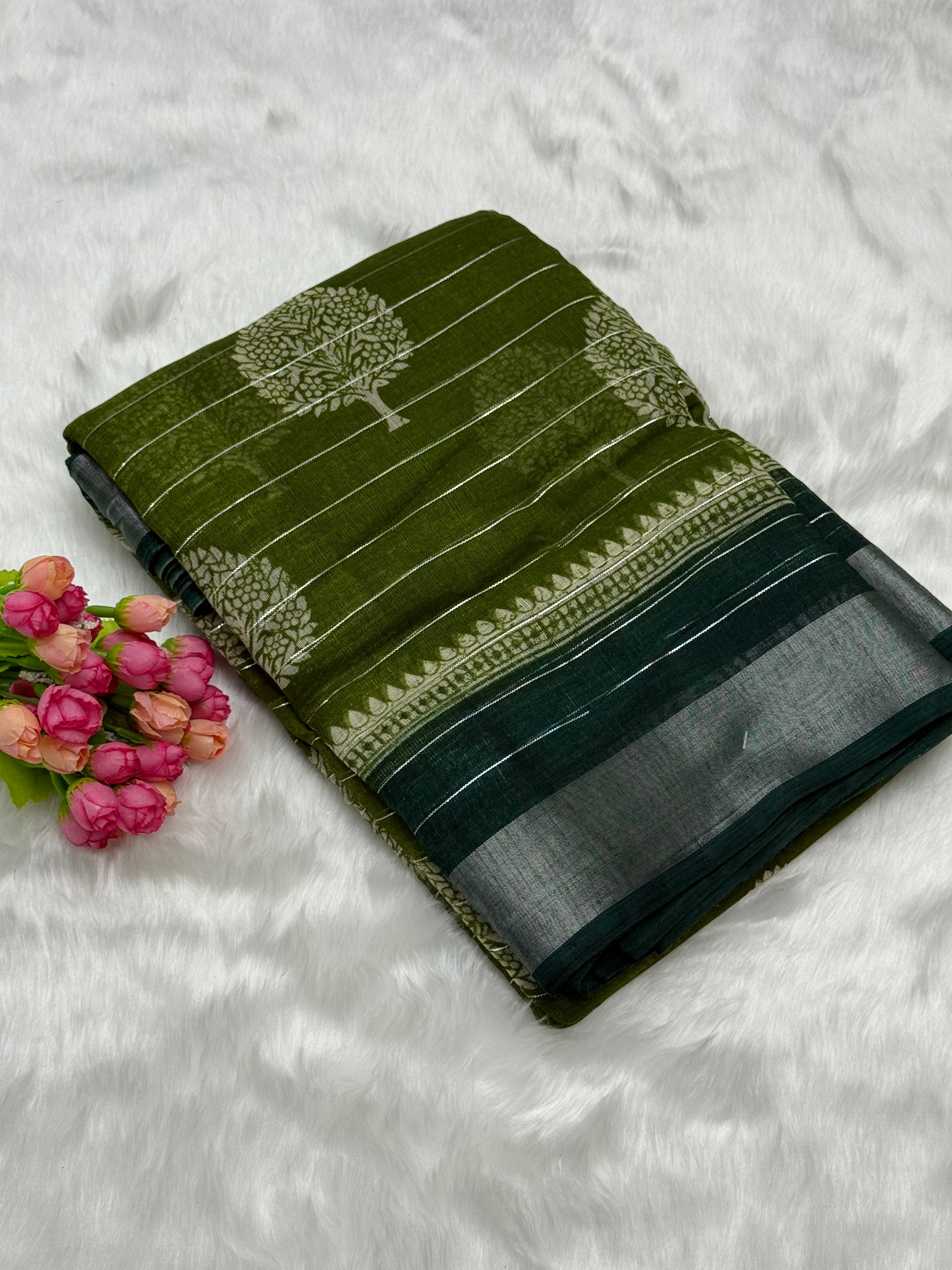 FANCY DOLLA SILK SAREE - GREEN