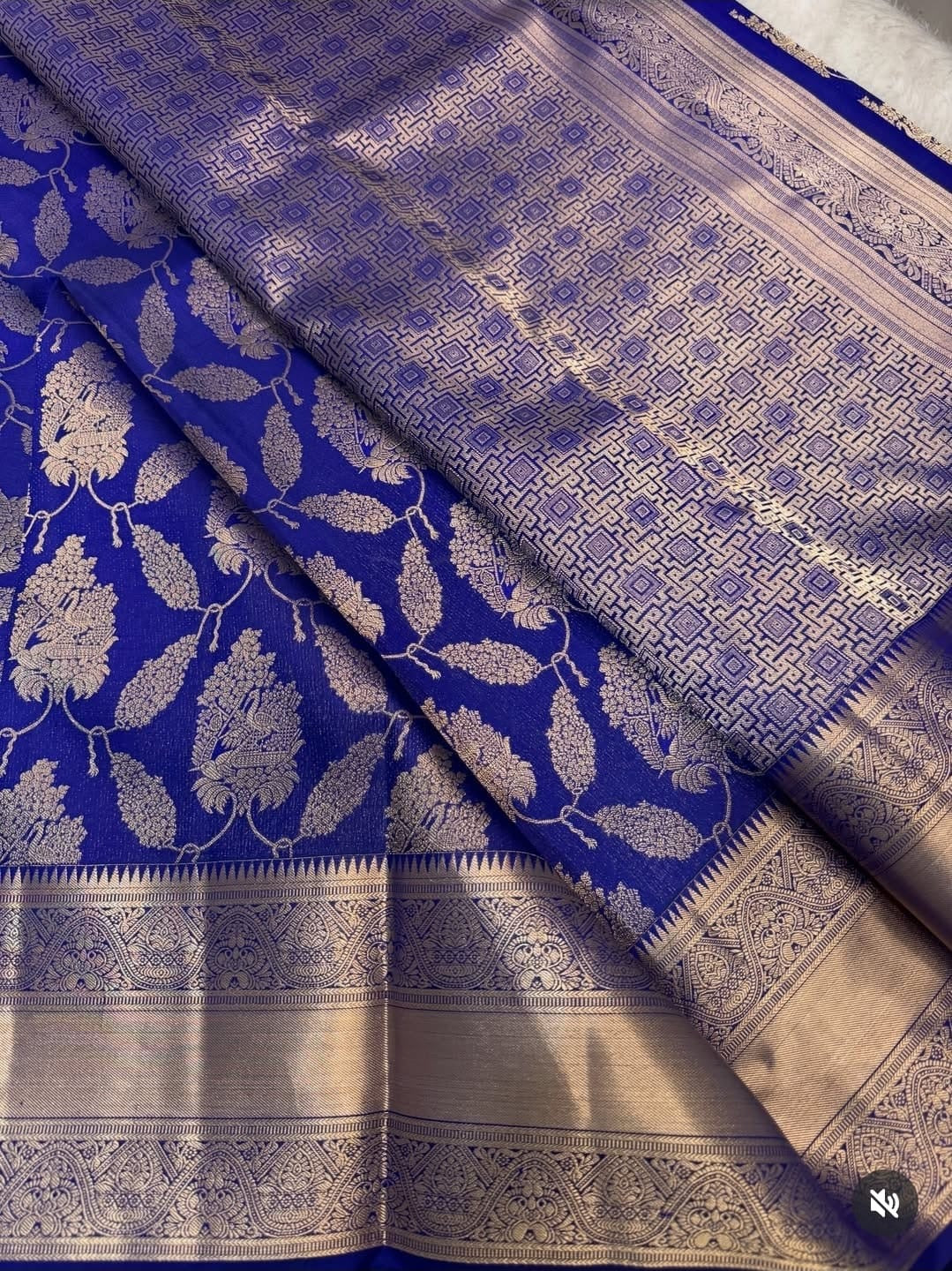 KANCHIPURAM PURE SILK SAREE | SILKMARK® CERTIFIED - ELECTRIC BLUE