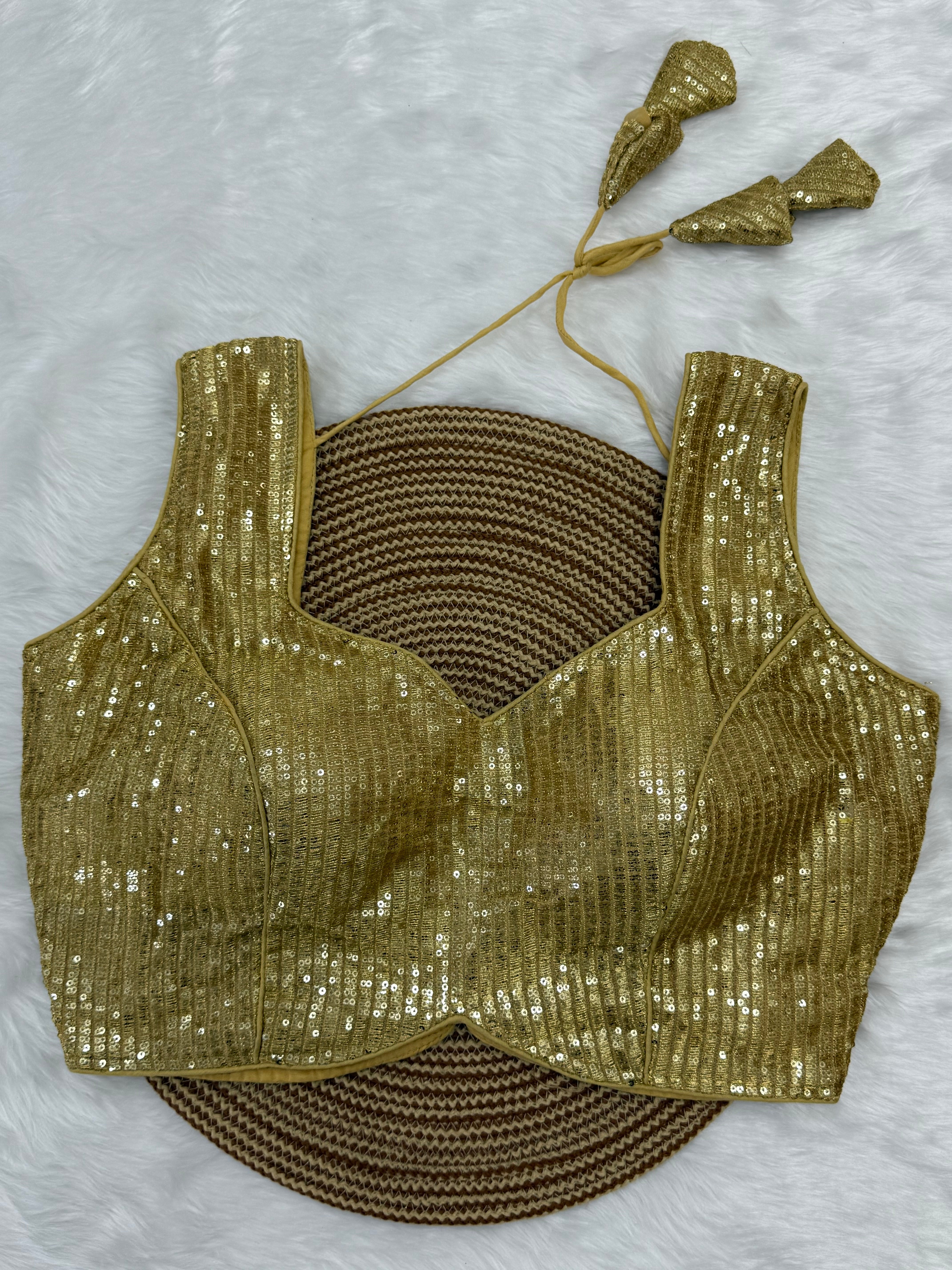 CHUMKIWORK SLEEVELESS BLOUSE- GOLD