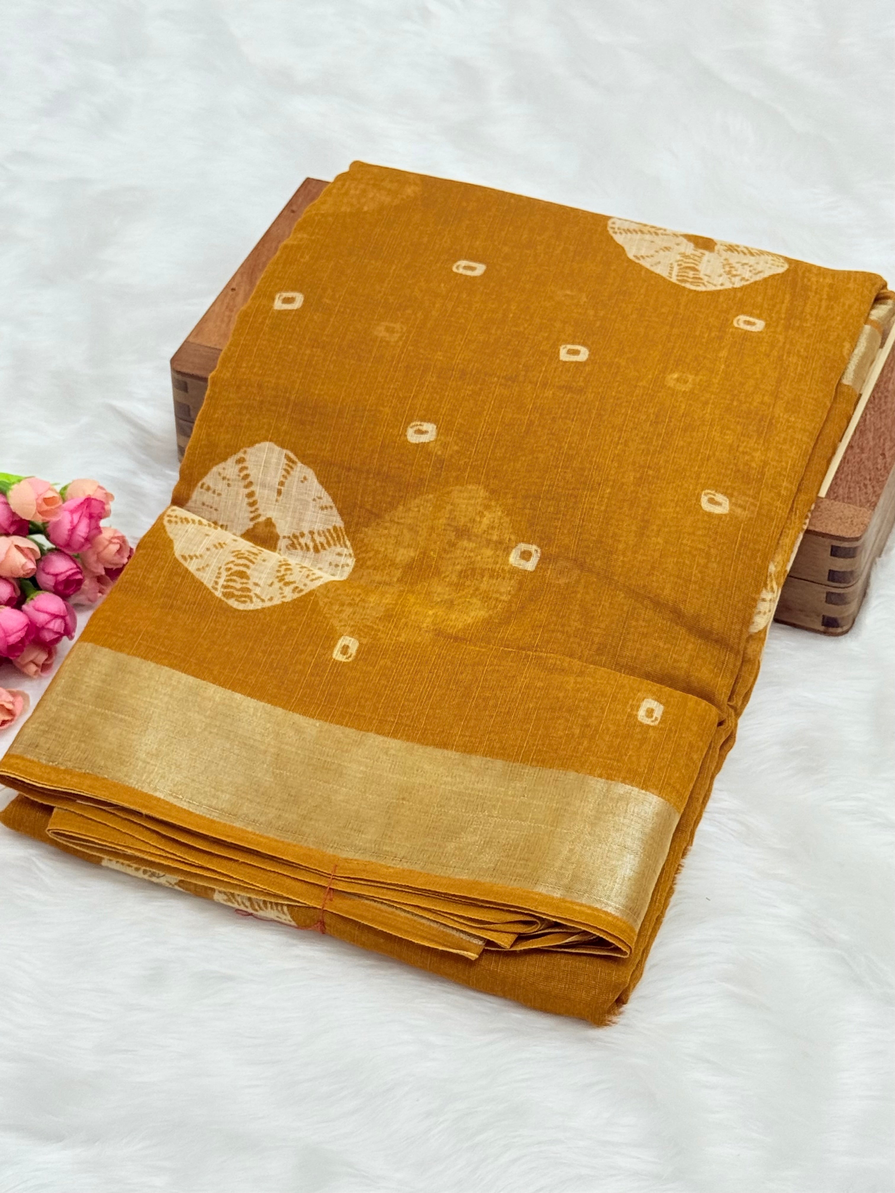 FANCY DOLLA SILK SAREE - MUSTARD