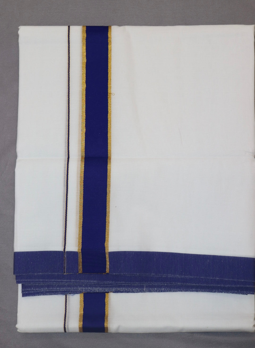 MEN'S DOUBLE DHOTI WHITE WITH FANCY BORDER