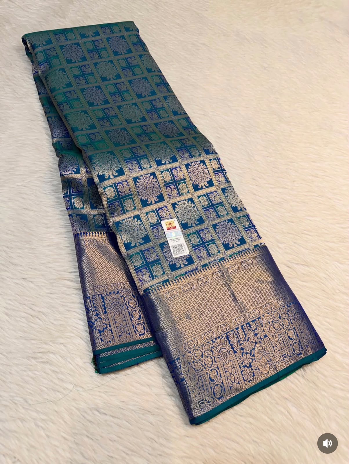 KANCHIPURAM PURE SILK SAREE | SILKMARK® CERTIFIED - TEAL BLUE