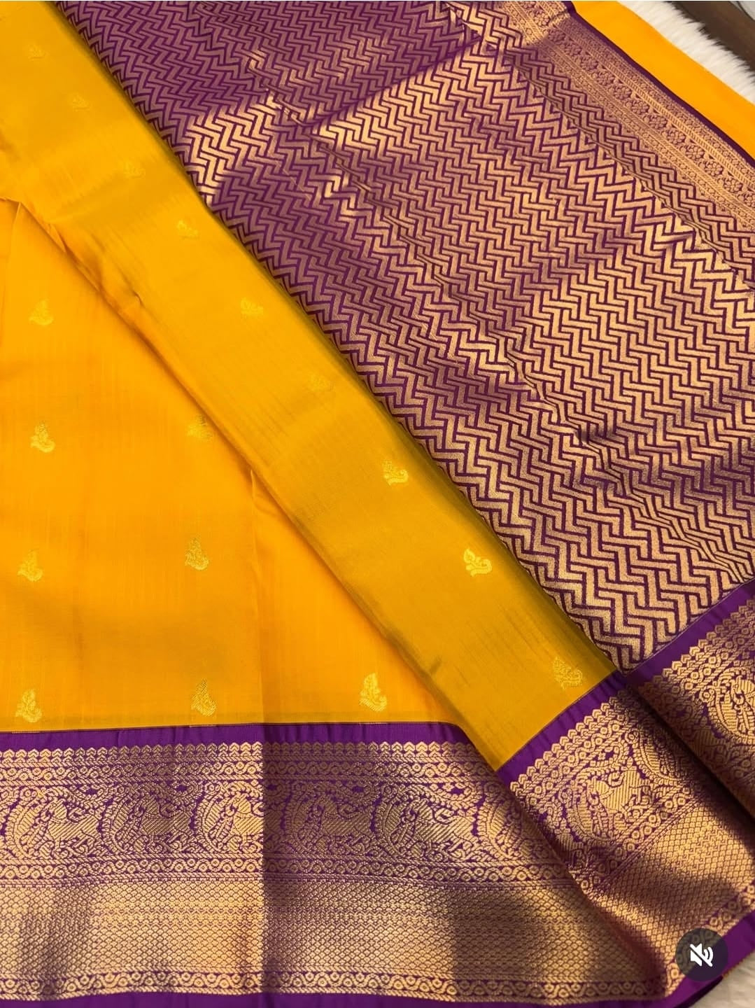 KANCHIPURAM PURE SILK SAREE | SILKMARK® CERTIFIED - SUNGLOW