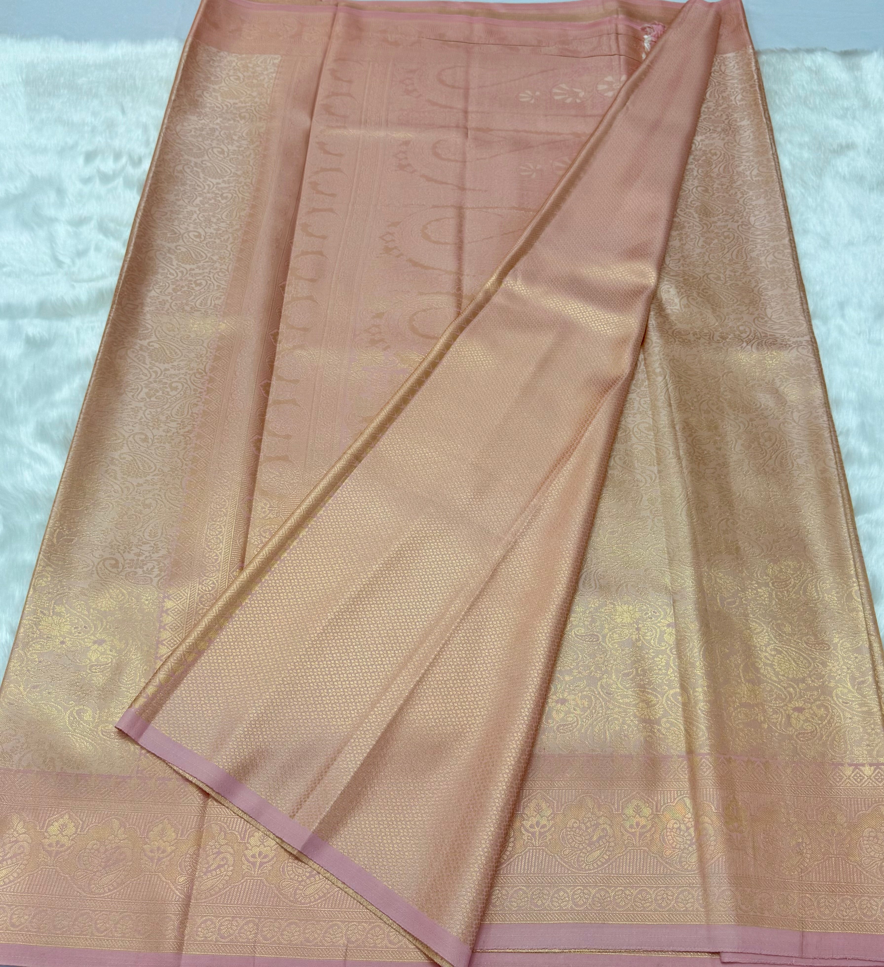 PREMIUM SEMI KANCHI SILK SAREE - LIGHT PINK