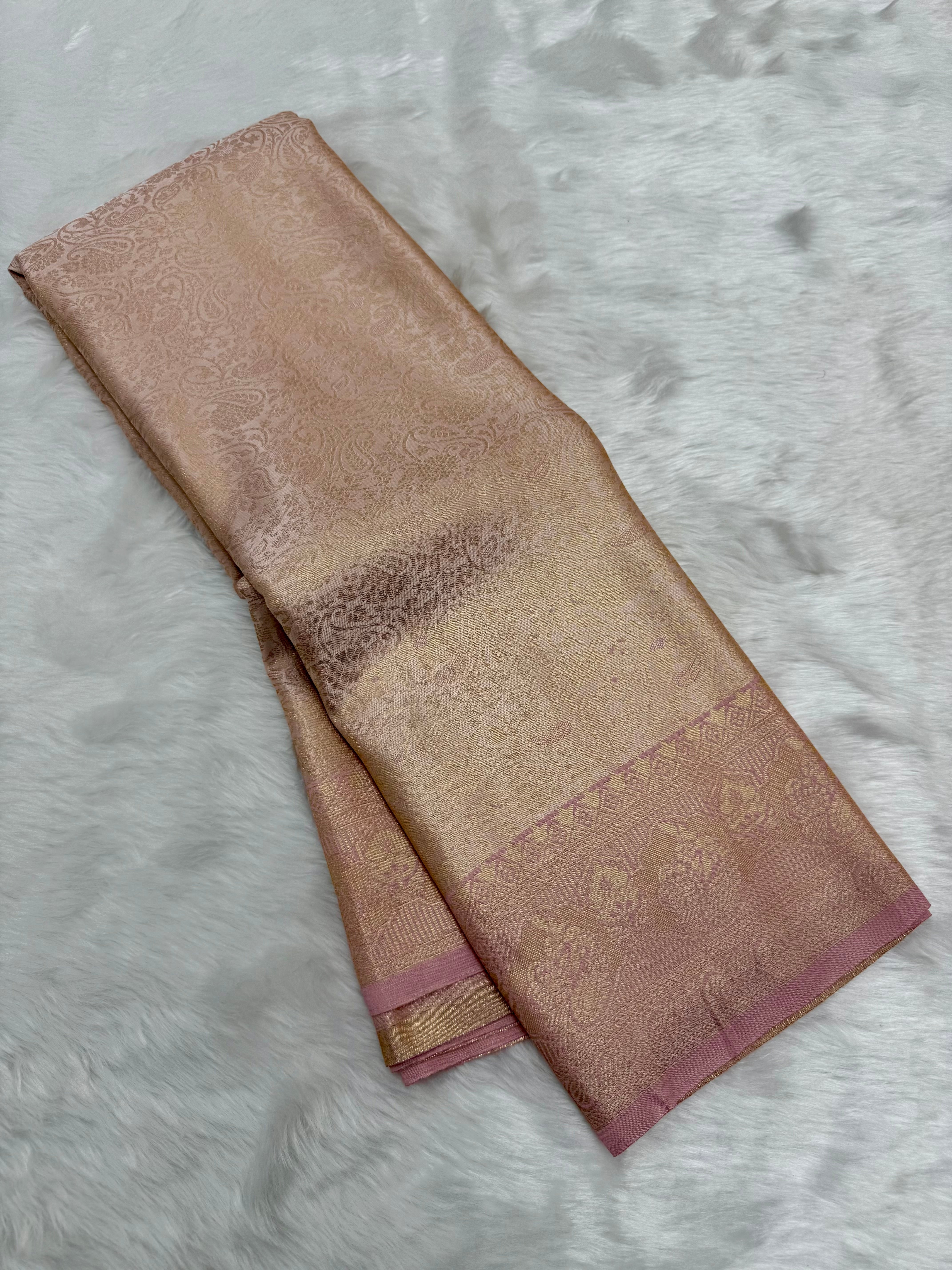 PREMIUM SEMI KANCHI SILK SAREE - LIGHT PINK