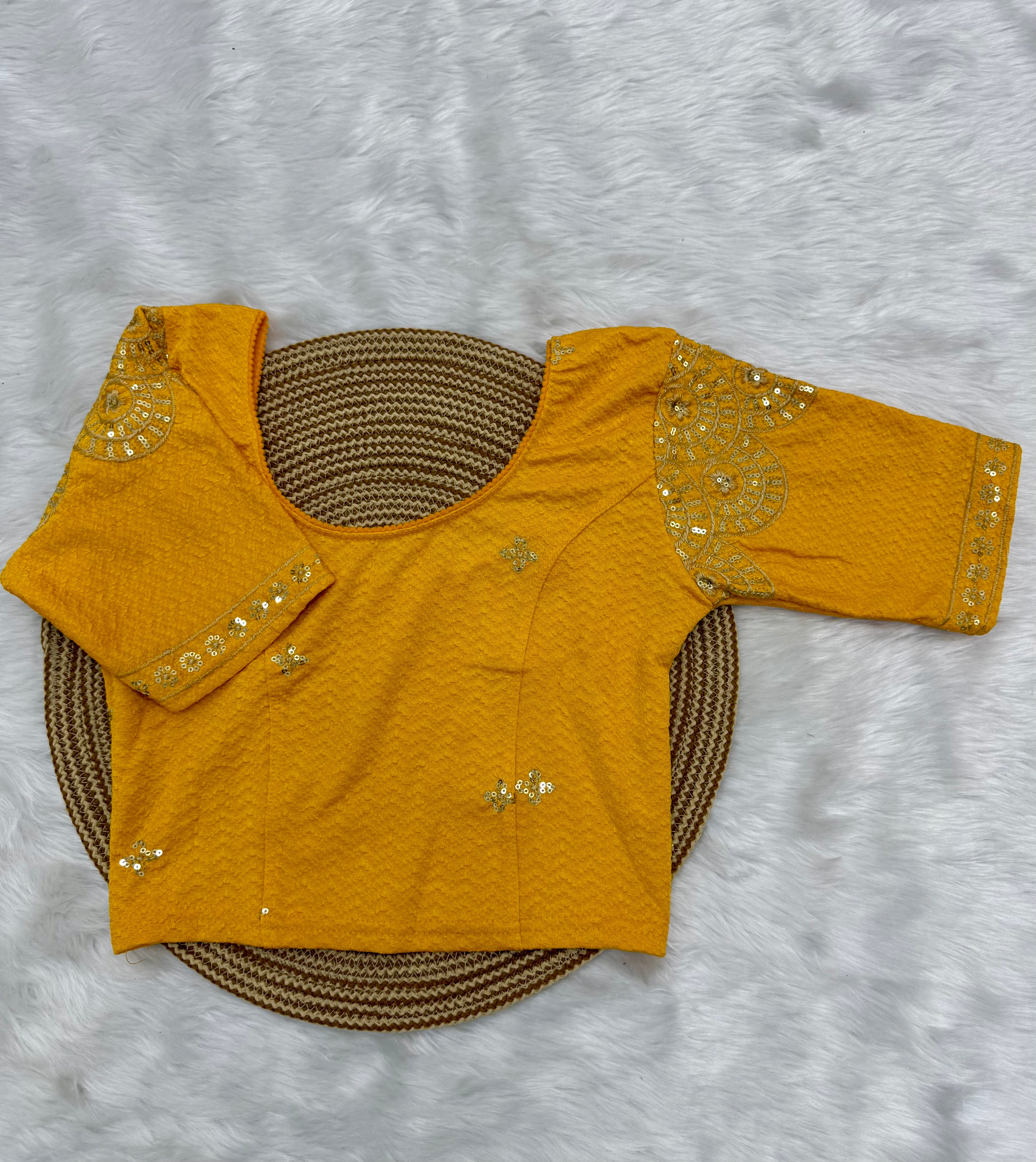 DESIGNER STRETCHABLE BLOUSE - YELLOW