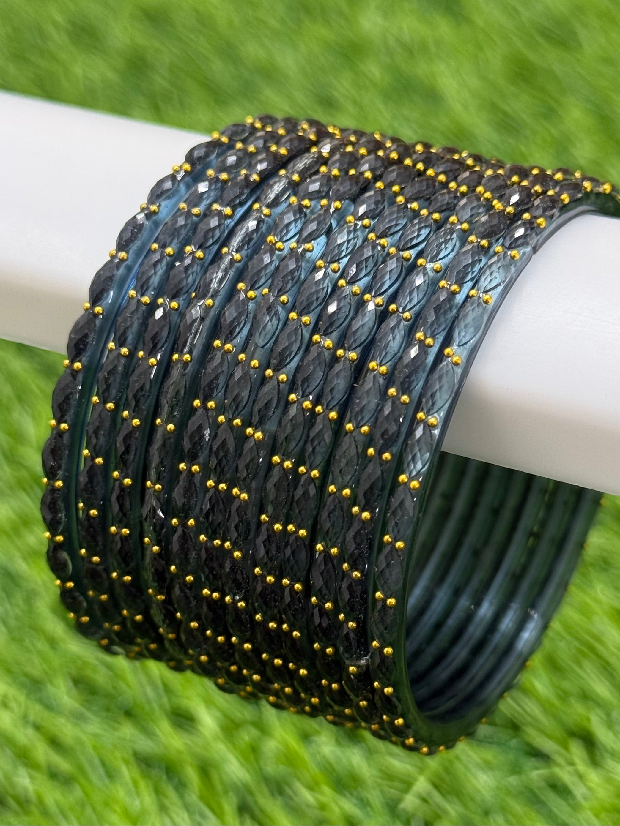 RAINDROP GLASS BANGLES PACK OF 12