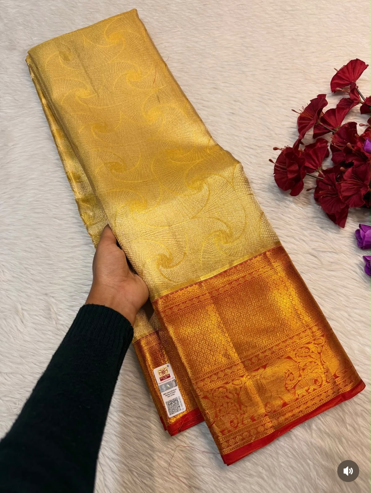 KANCHIPURAM PURE SILK SAREE | SILKMARK® CERTIFIED - GOLDEN