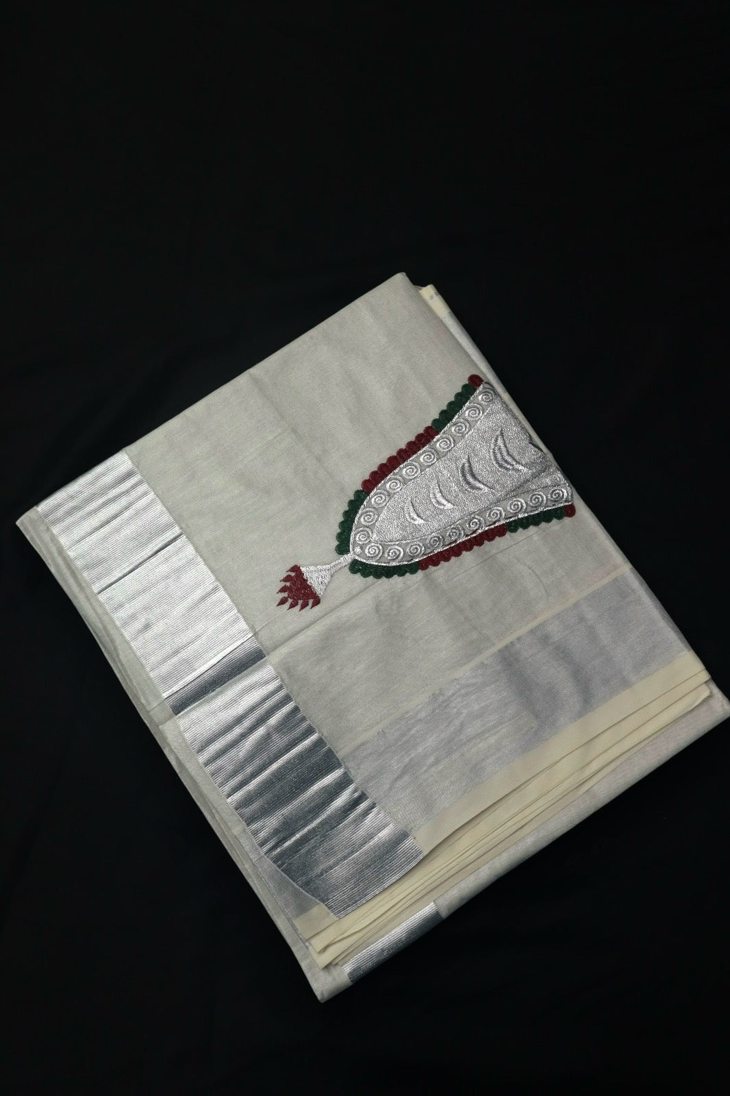 NETTIPATTAM DESIGN SILVER TISSUE SAREE