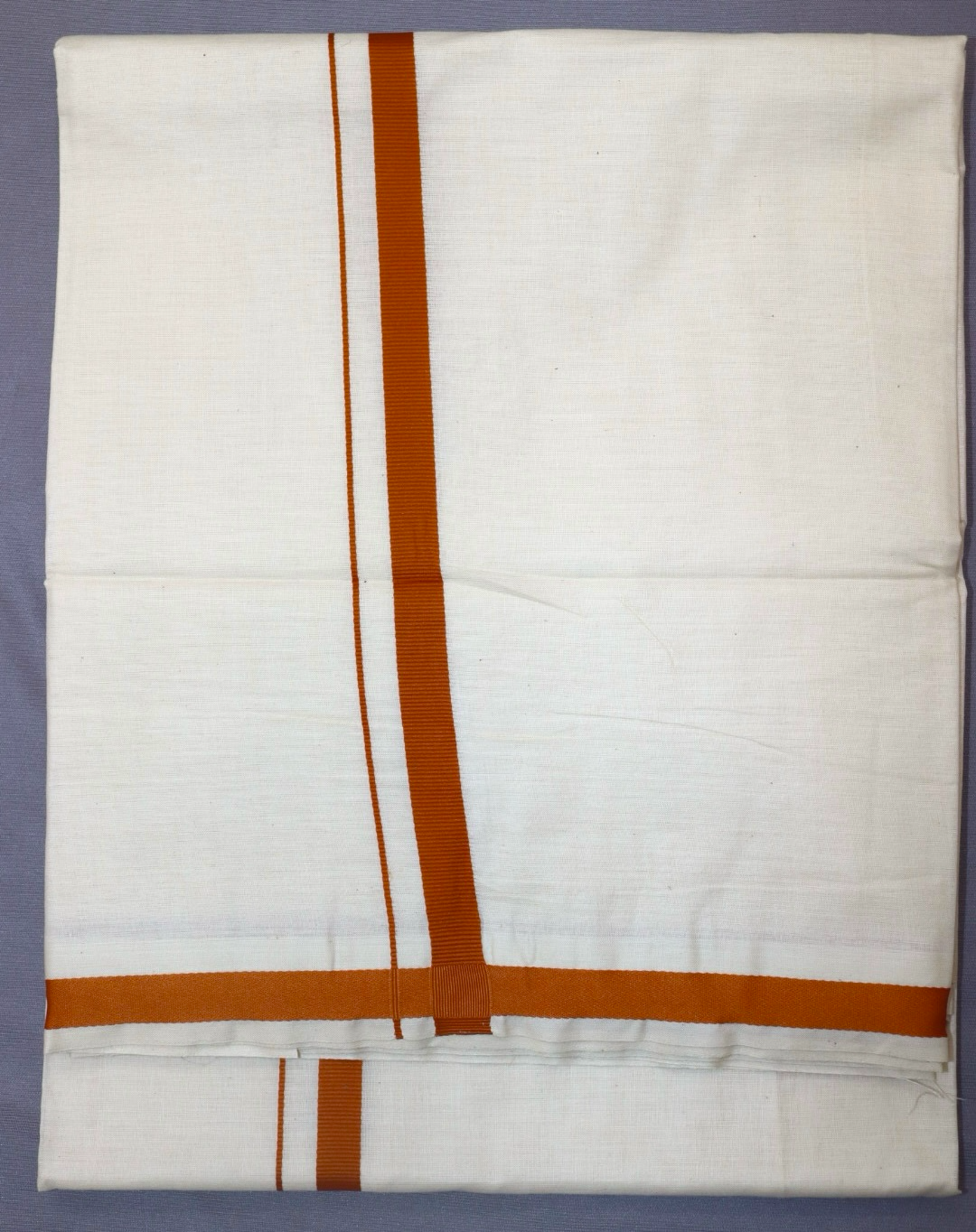MEN'S DOUBLE DHOTI CREAM WITH FANCY BORDER