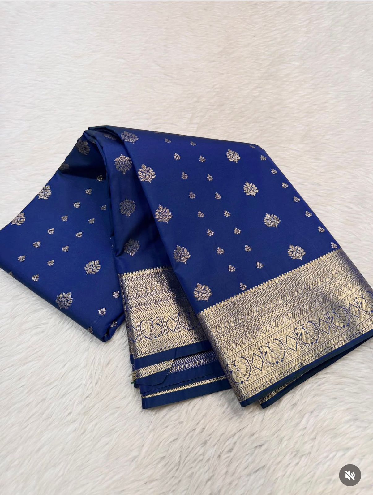 PREMIUM SEMI KANCHI SILK SAREE - NAVY BLUE