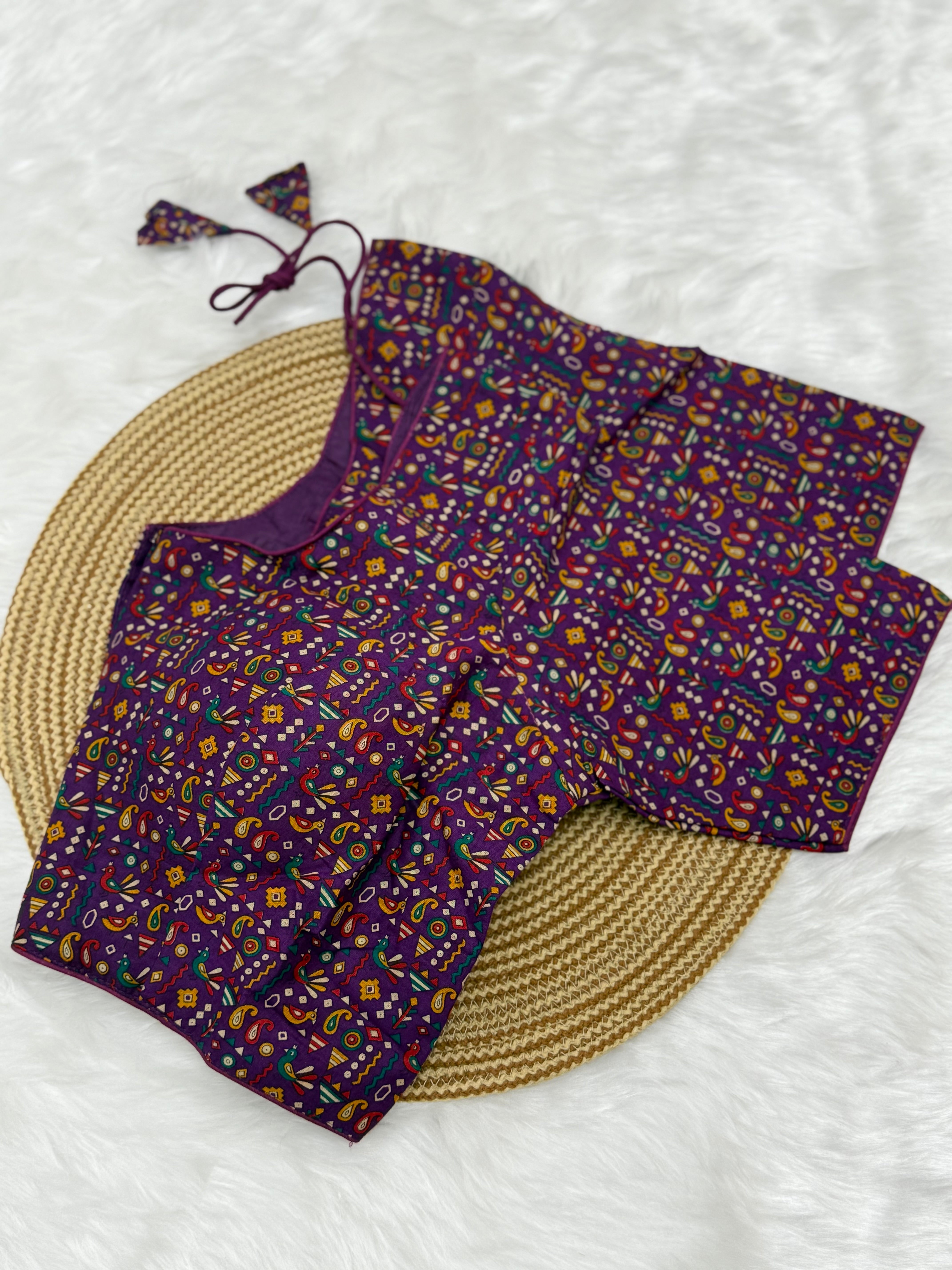 HIGH NECK COTTON READYMADE BLOUSE