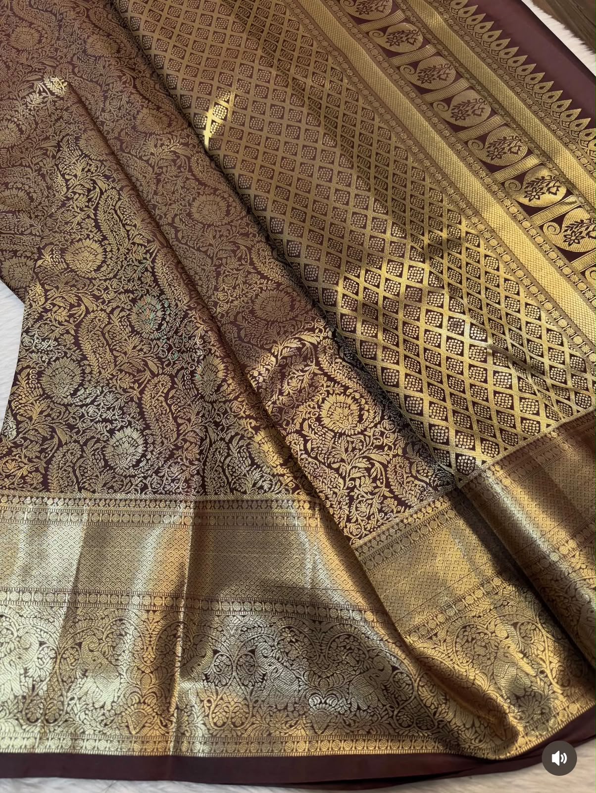 PREMIUM SEMI KANCHI SILK SAREE - COFFEE BROWN