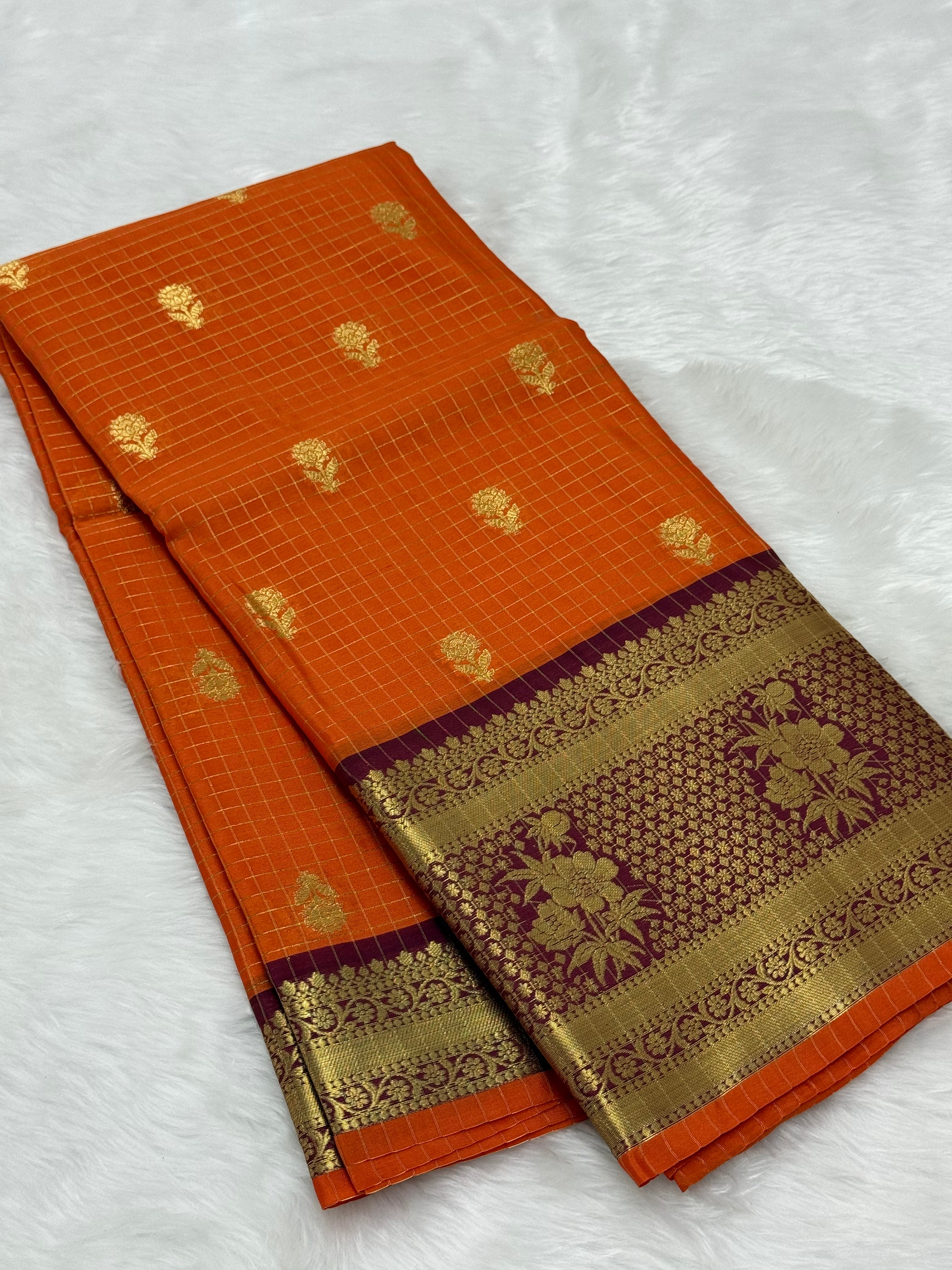 TRENDING BANARASI SILK SAREE - RUST ORANGE