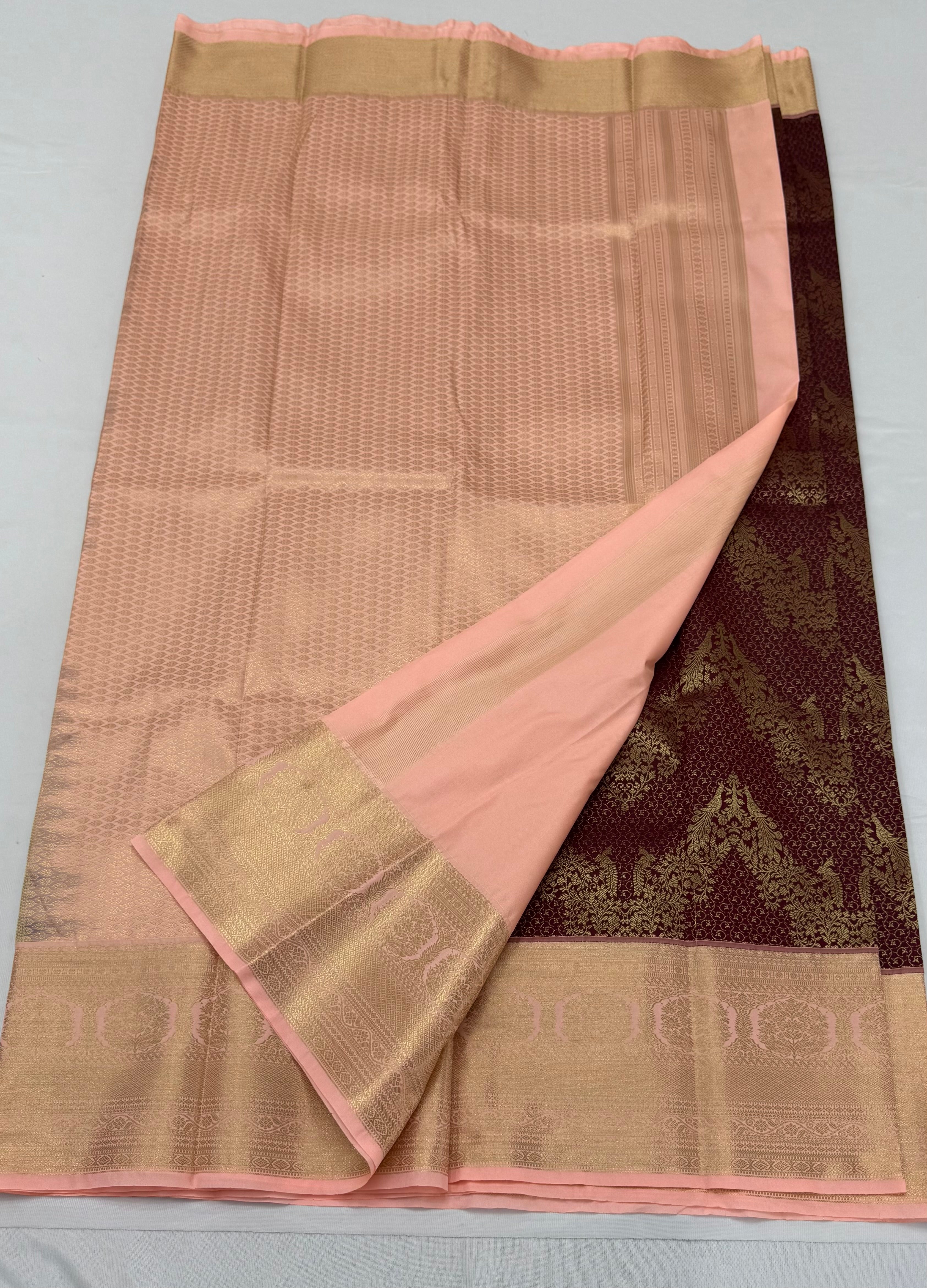 PREMIUM SEMI KANCHI SILK SAREE - ROYAL MAROON