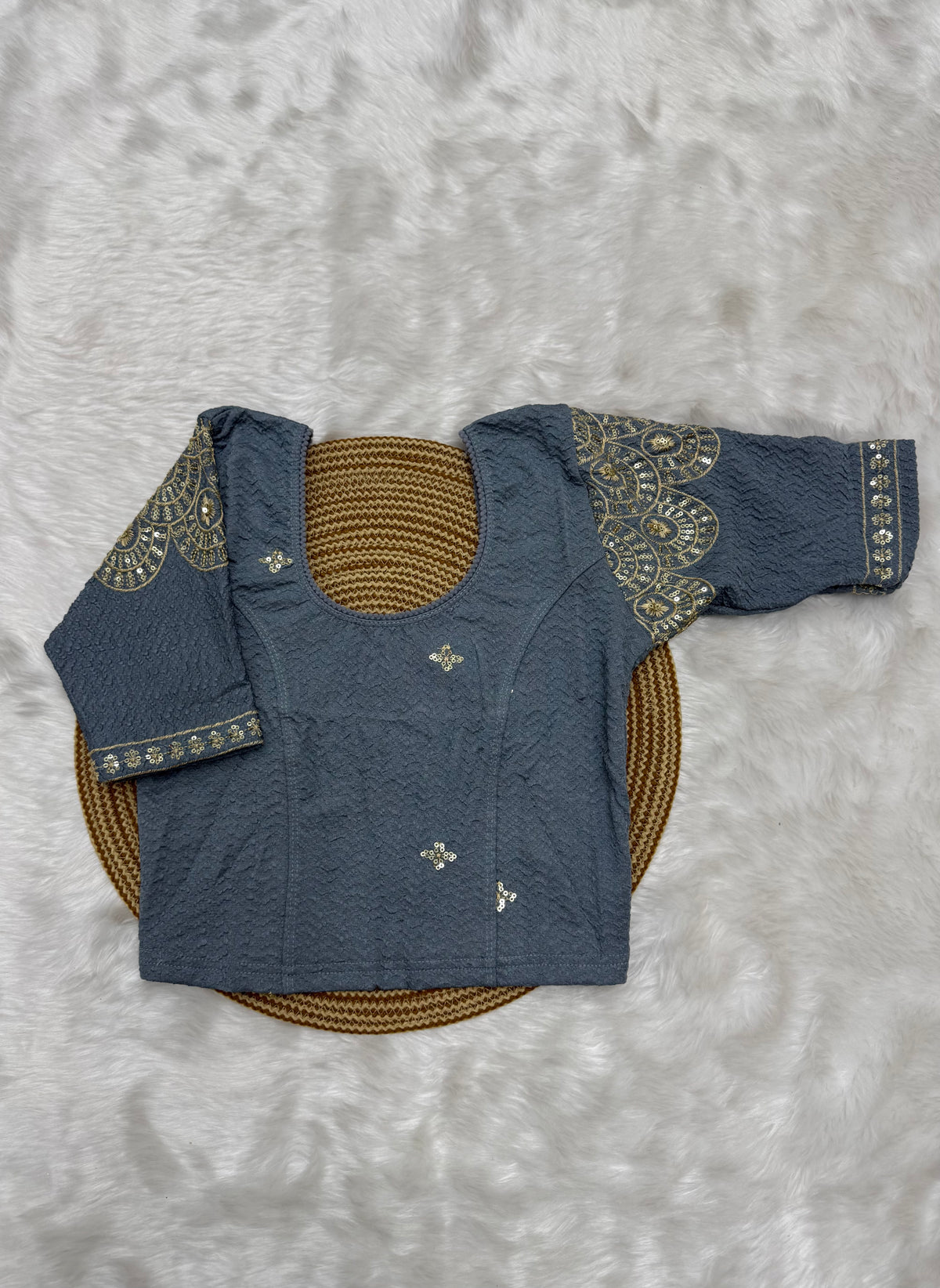 DESIGNER STRETCHABLE BLOUSE - GREY